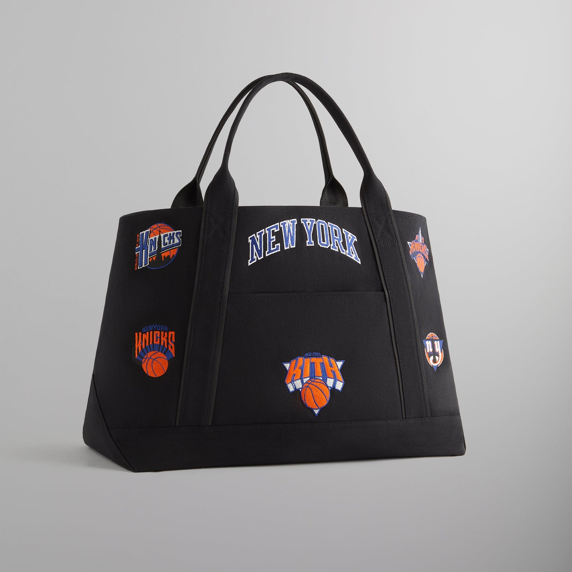 Kith for the New York Knicks All Over Embroidered Canvas Tote - Black