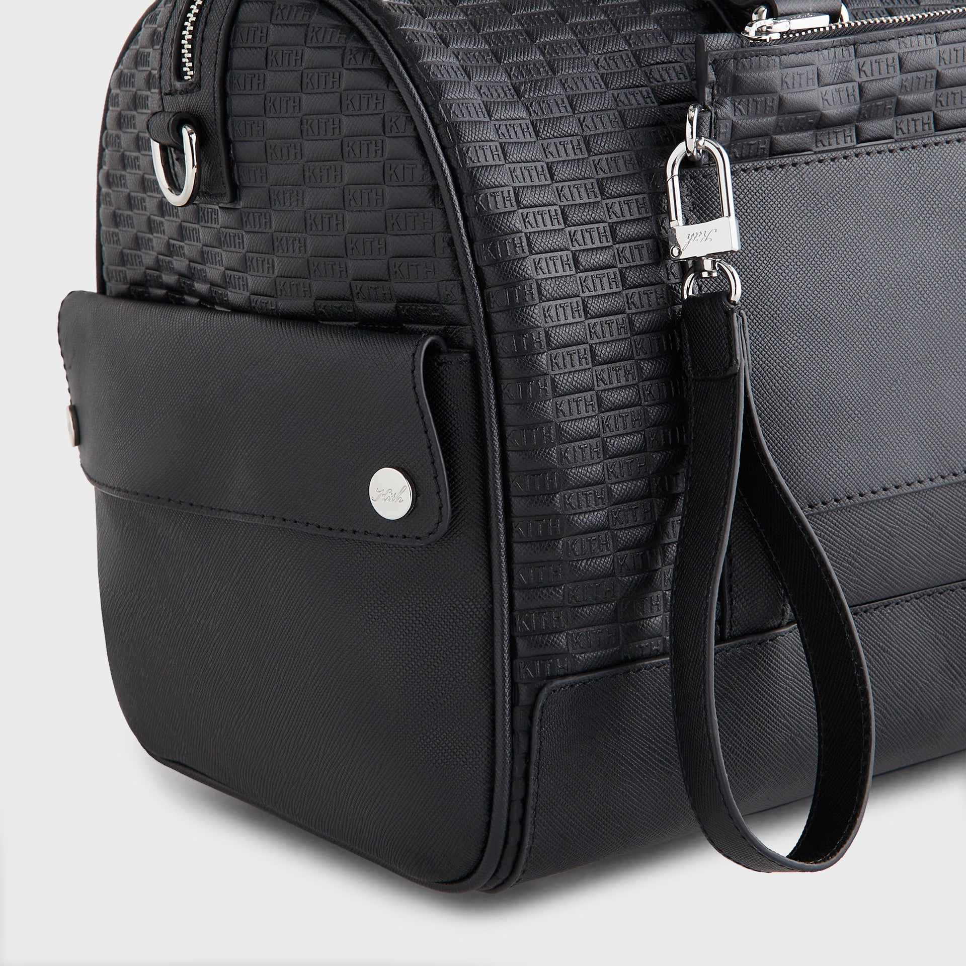 Kith Monogram Leather Explorer Traveler K40 Duffle Bag - Black