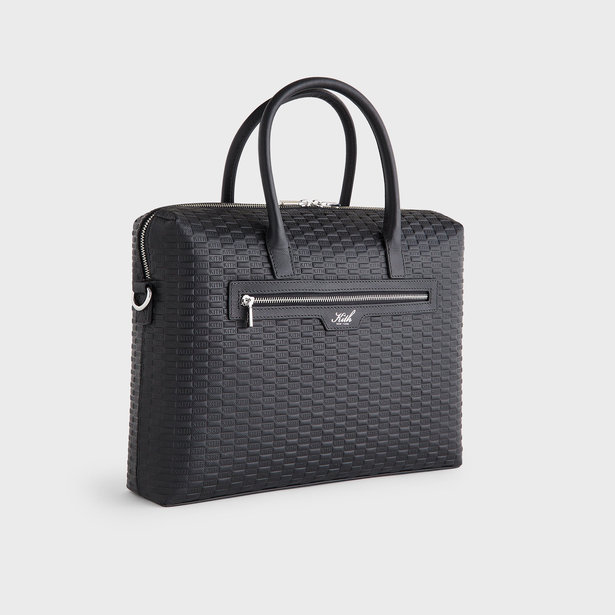 Kith Monogram Leather Messenger Briefcase - Black – Kith Canada