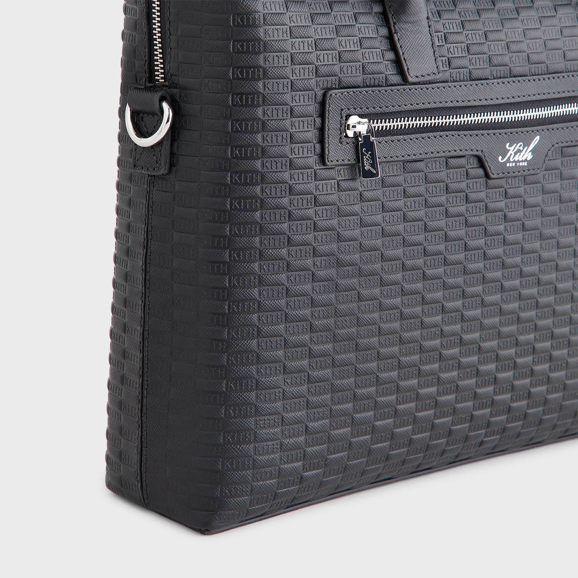 Kith Monogram Leather Messenger Briefcase - Black – Kith Canada