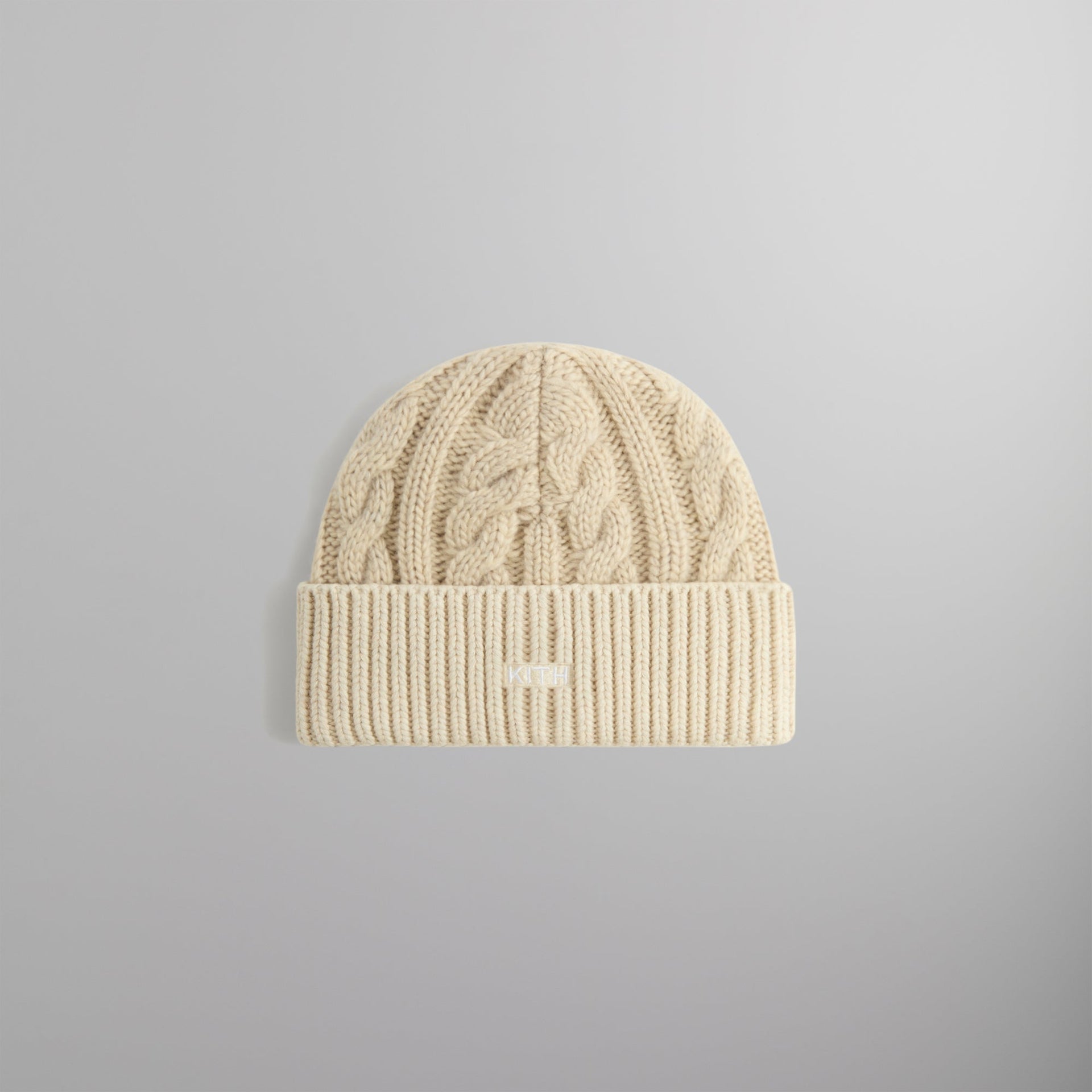 Kith Leather Crest Mia Beanie - Heather Oatmeal