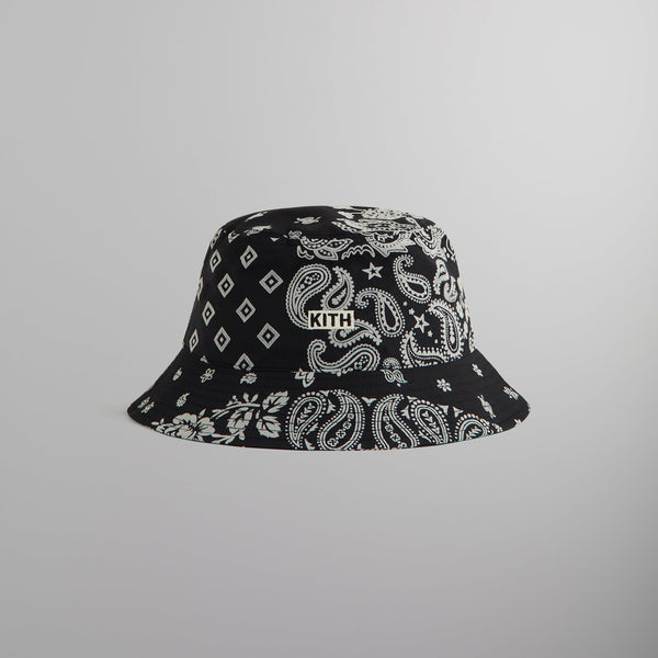 KITH バケットハット バンダナ柄KHM050990 ブラック KHM050990-001-FRONT_grande.jpg