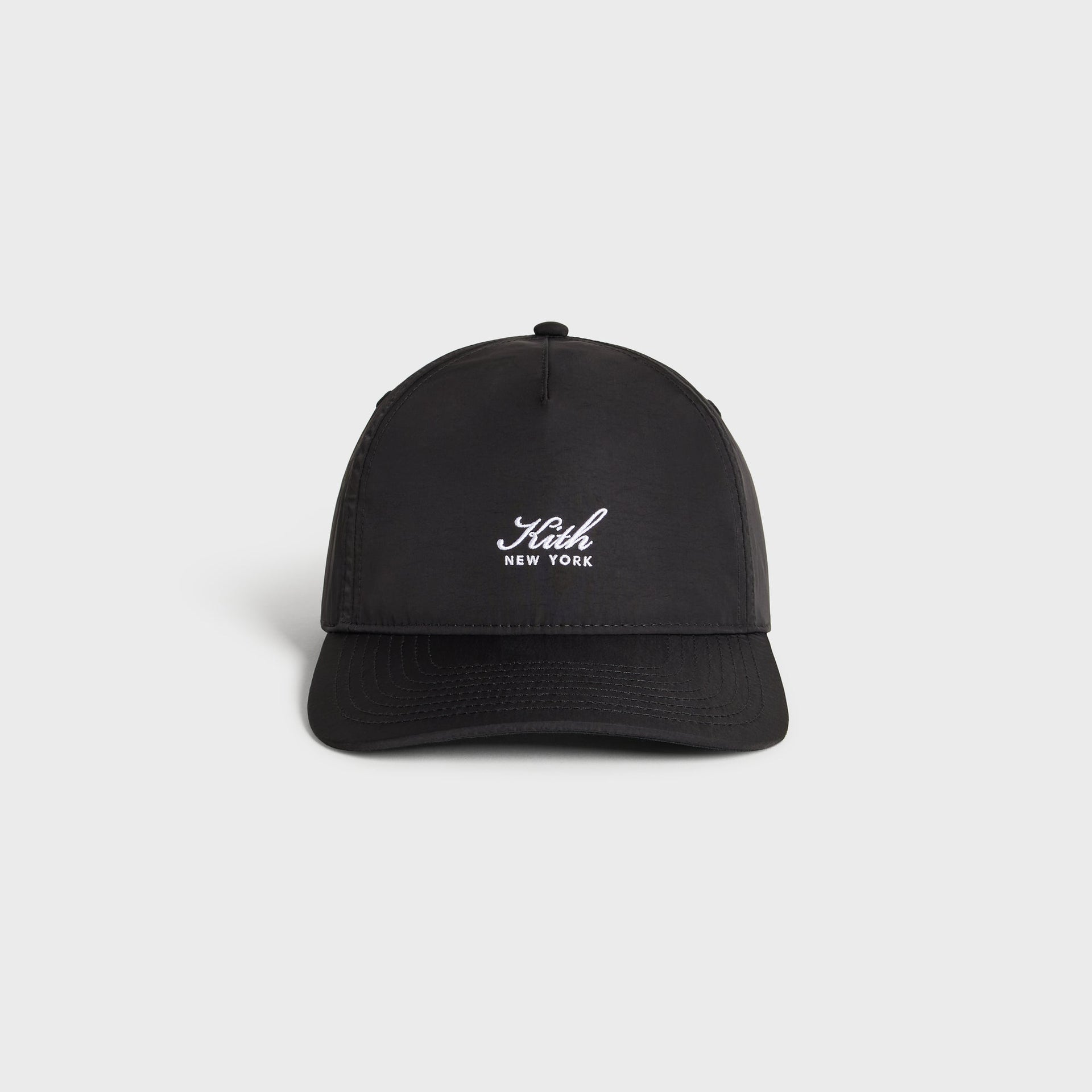 Kith Script Wrinkle Nylon Bay Low Pinch Crown Snapback - Black