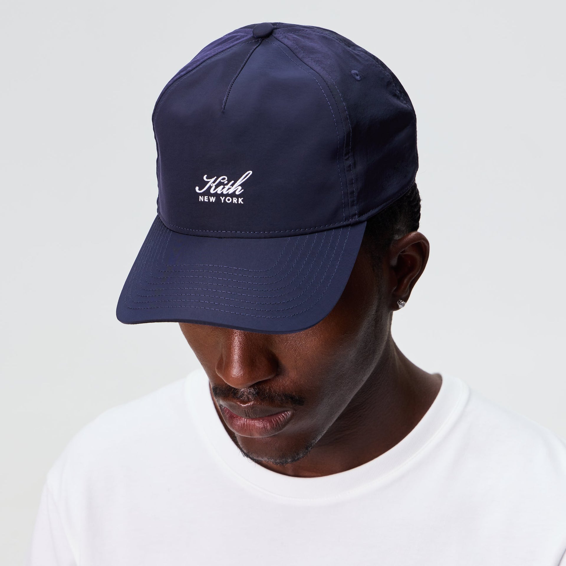 Kith Script Wrinkle Nylon Bay Low Pinch Crown Snapback - Nocturnal