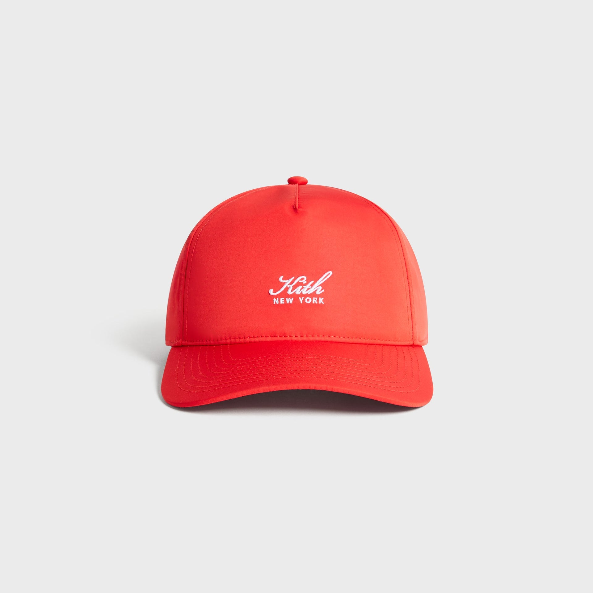 Kith Script Wrinkle Nylon Bay Low Pinch Crown Snapback - Cinnabar