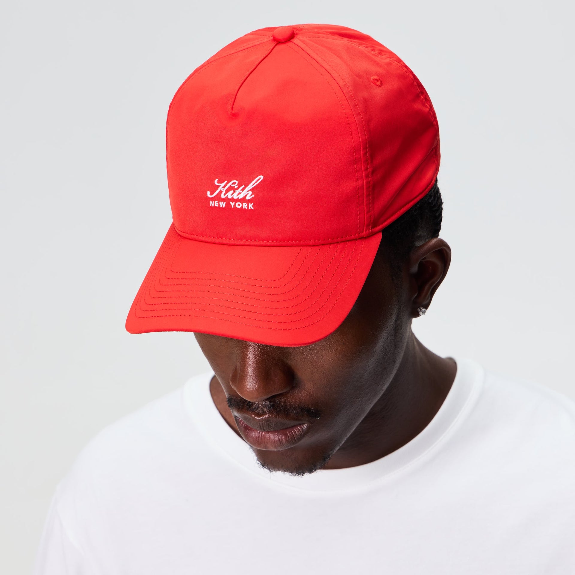 Kith Script Wrinkle Nylon Bay Low Pinch Crown Snapback - Cinnabar