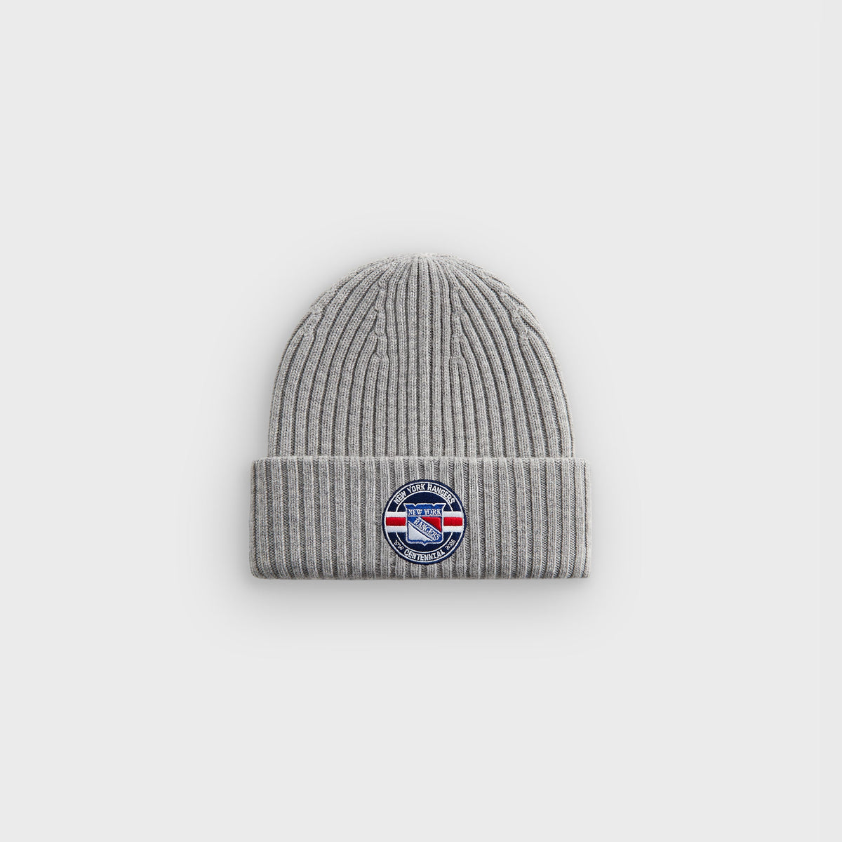 Kith & New Era for the New York Rangers Centennial Knit Beanie - Light Heather Grey