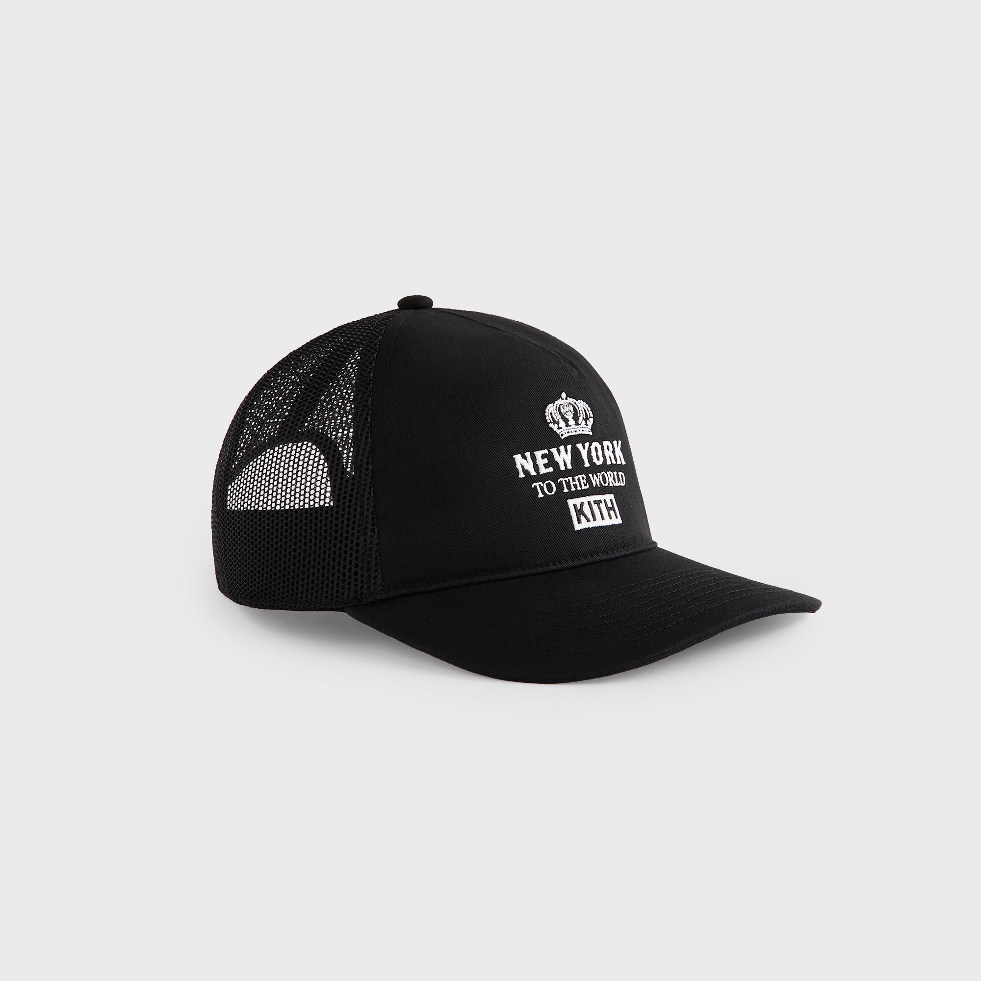 Kith New York To The World Relaxed Twill Nolan Trucker Hat - Black