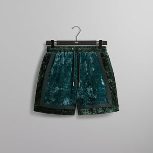 &Kin Crushed Velvet Keon Short - Algae