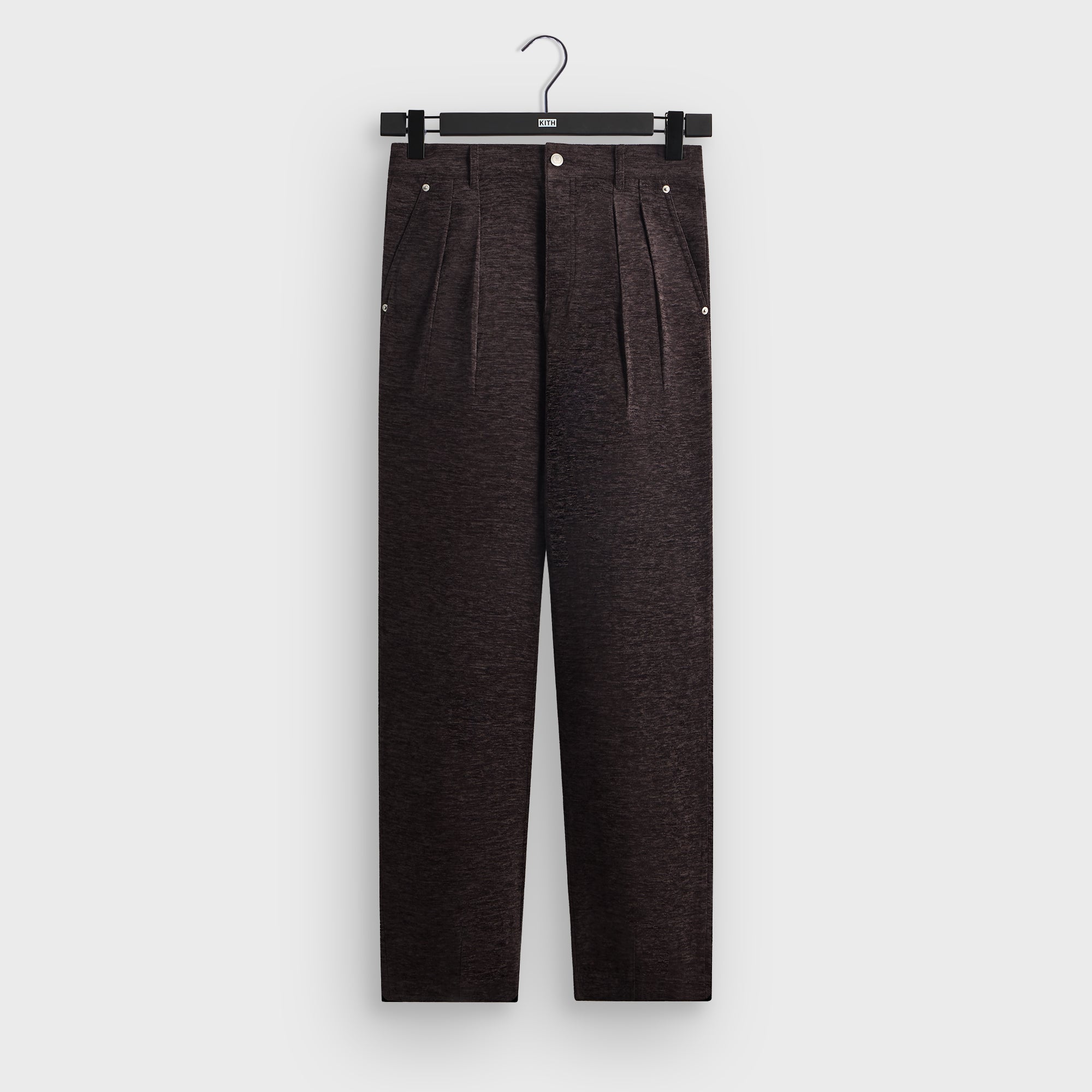 Kith Chenille Brett Pleated Taper Trouser - Kindling – Kith Canada