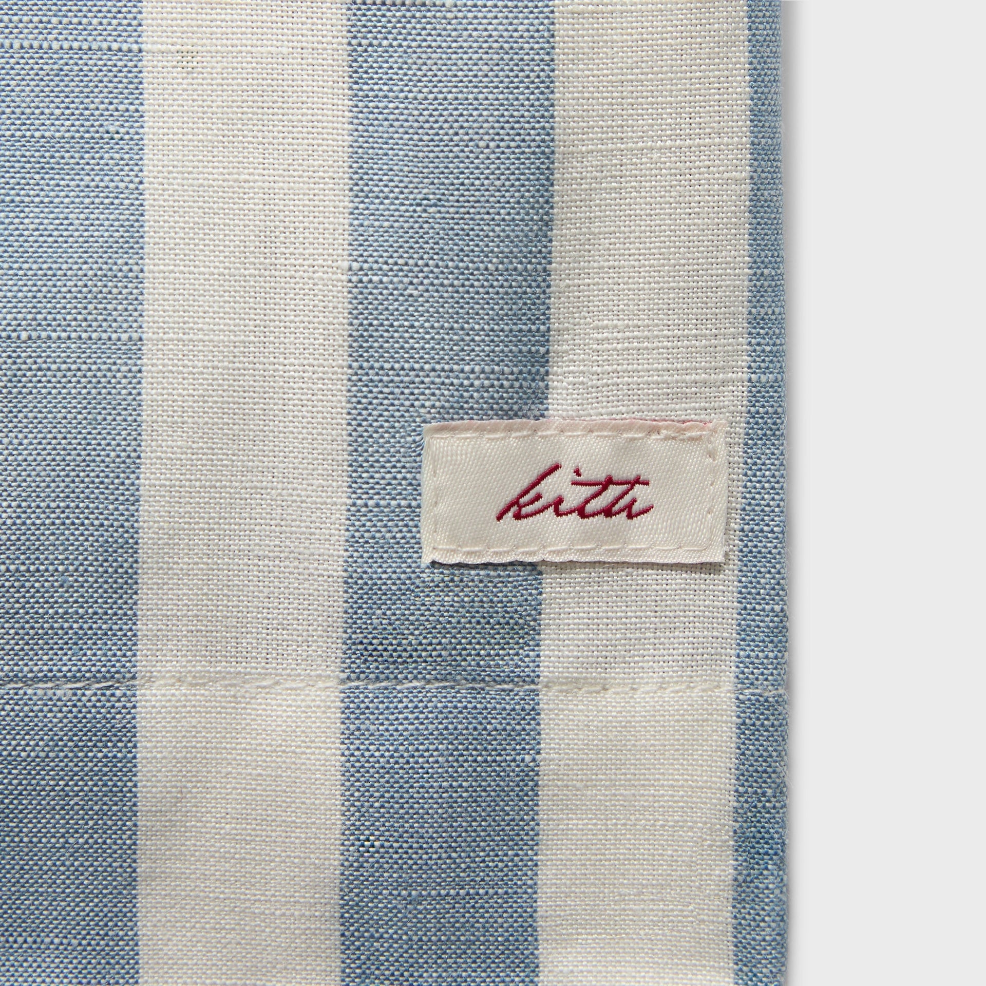 Kith Spun Silk Linen Stripe Kellen Short - Light Indigo