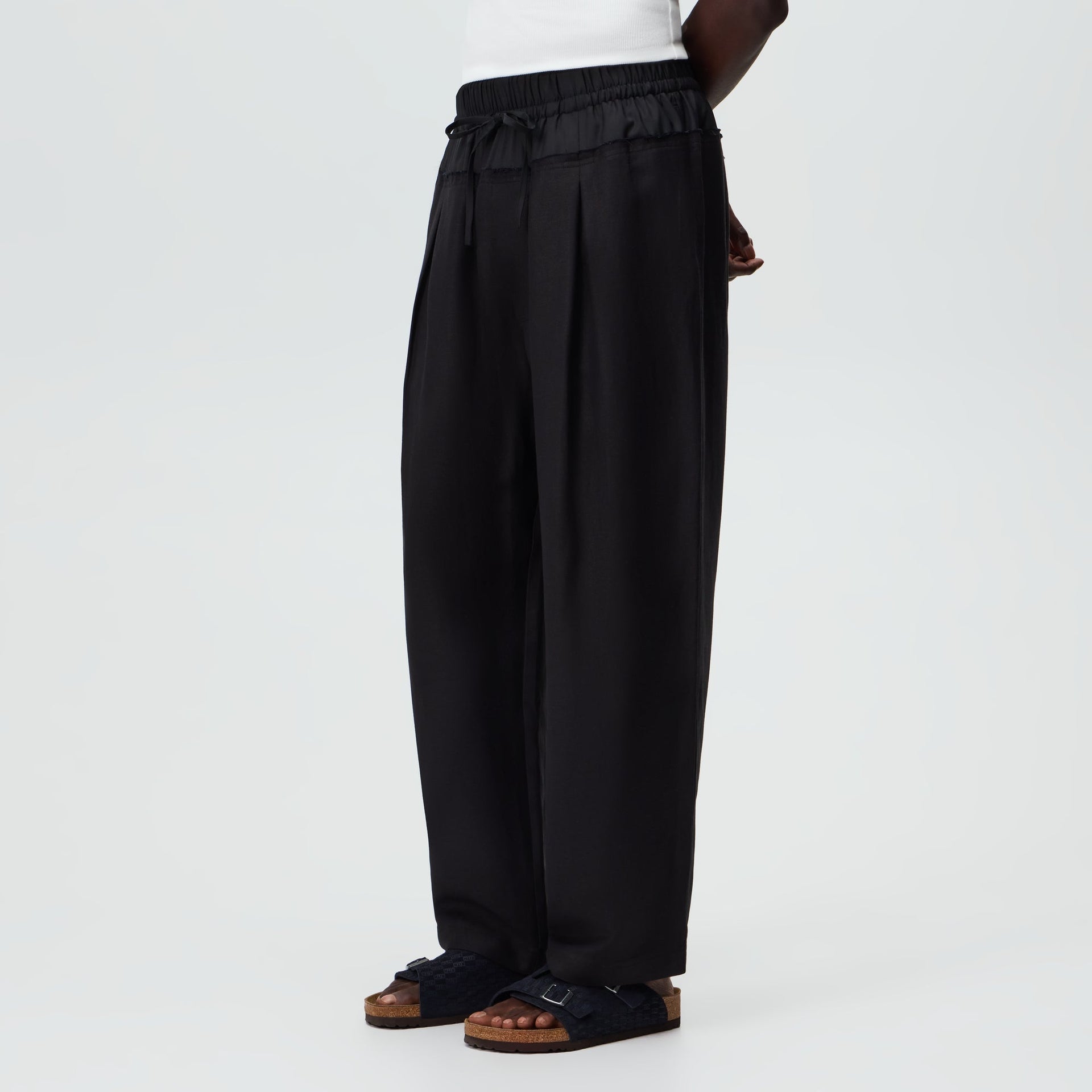 &Kin Linen Viscose Twill Emil Pant - Black - PH