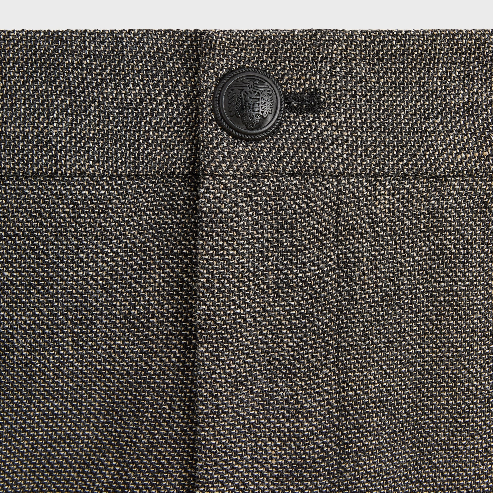 &Kin Textured Linen Flax Brynn Pleated Pant  - Black Melange - PH
