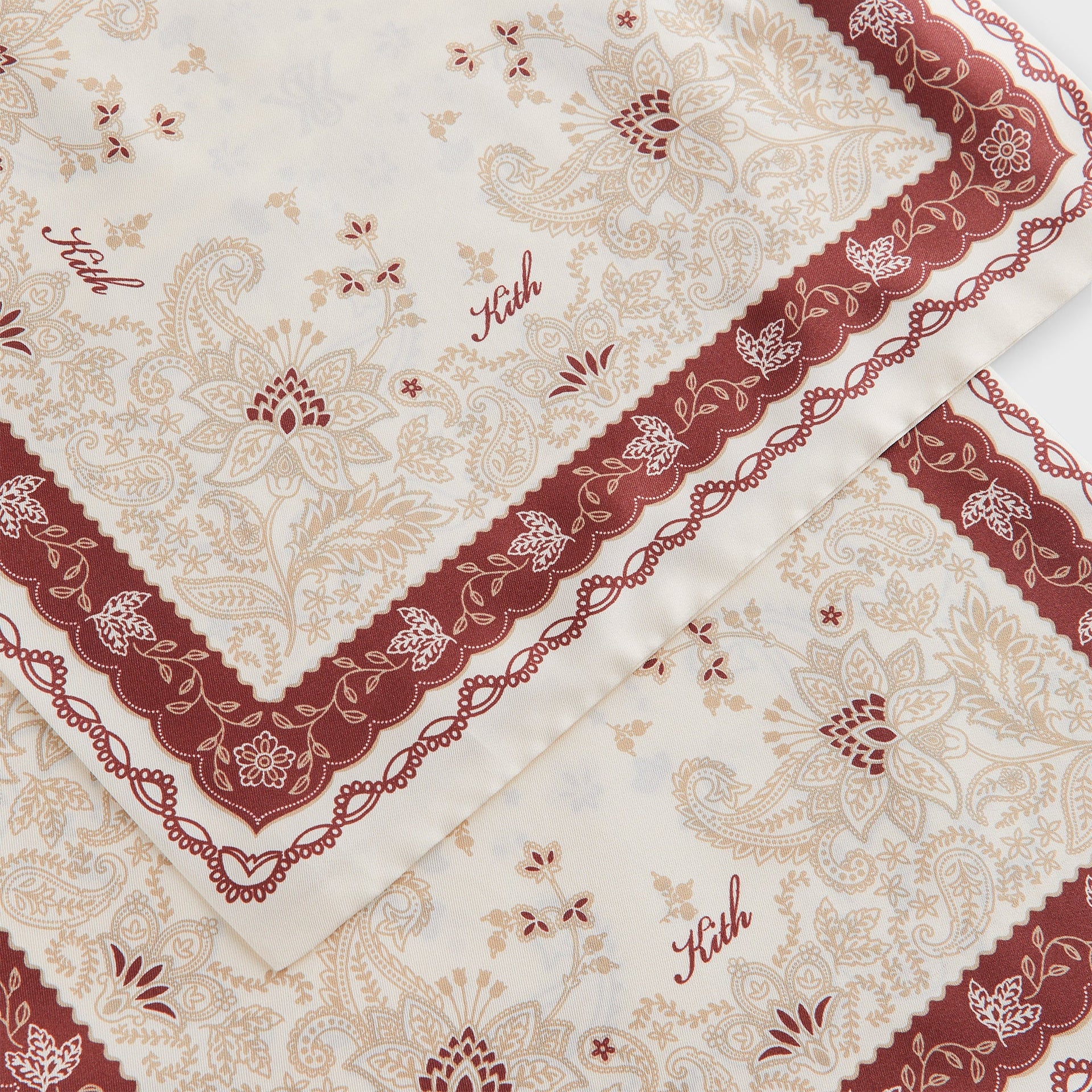 Kith Printed Paisley Silk Scarf - Waffle