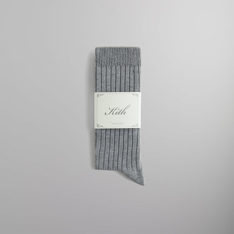 Kith Ribbed Cotton Socks - Medium Heather Grey