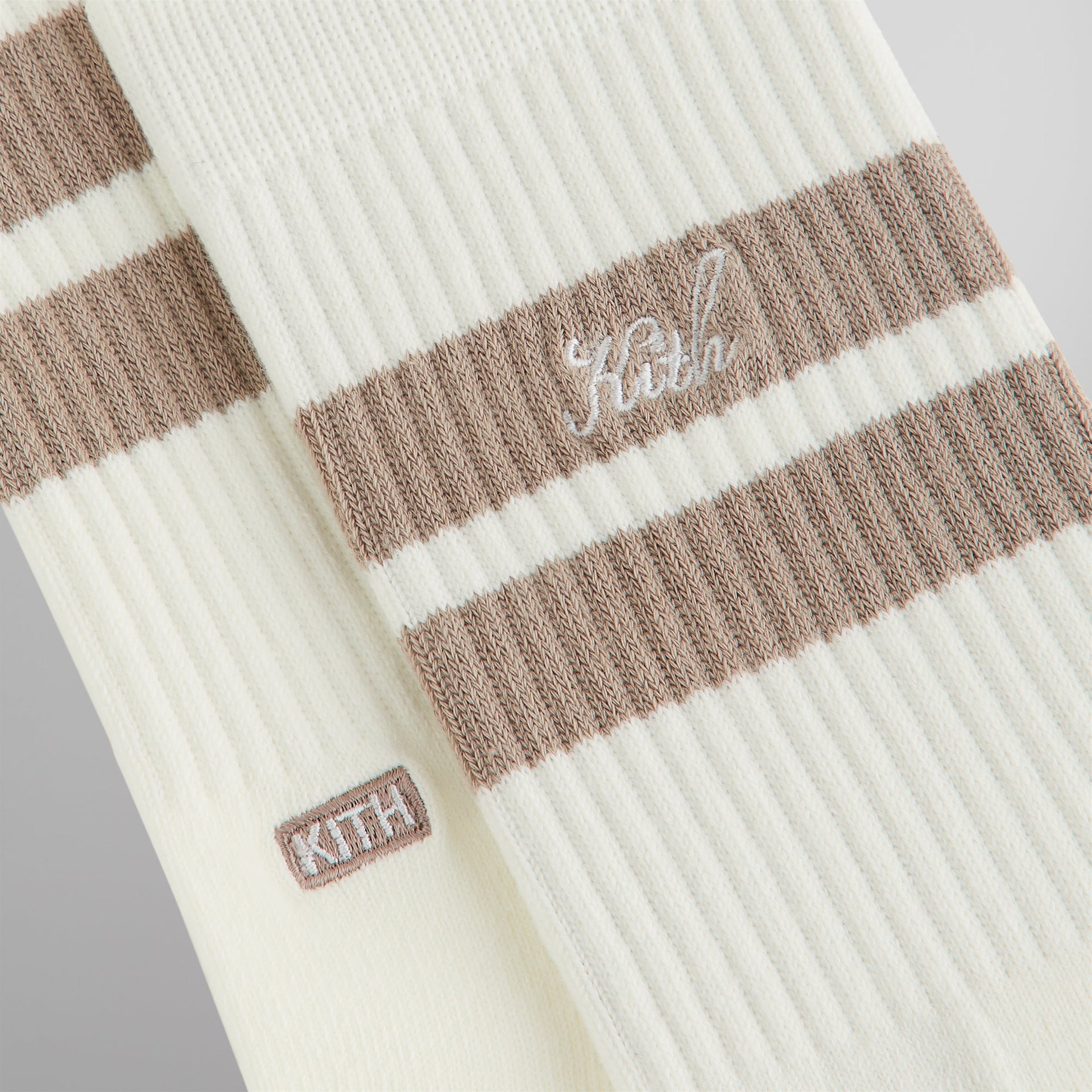 Kith Double Stripe Script Embroidered Cotton Crew Socks - Molecule PH