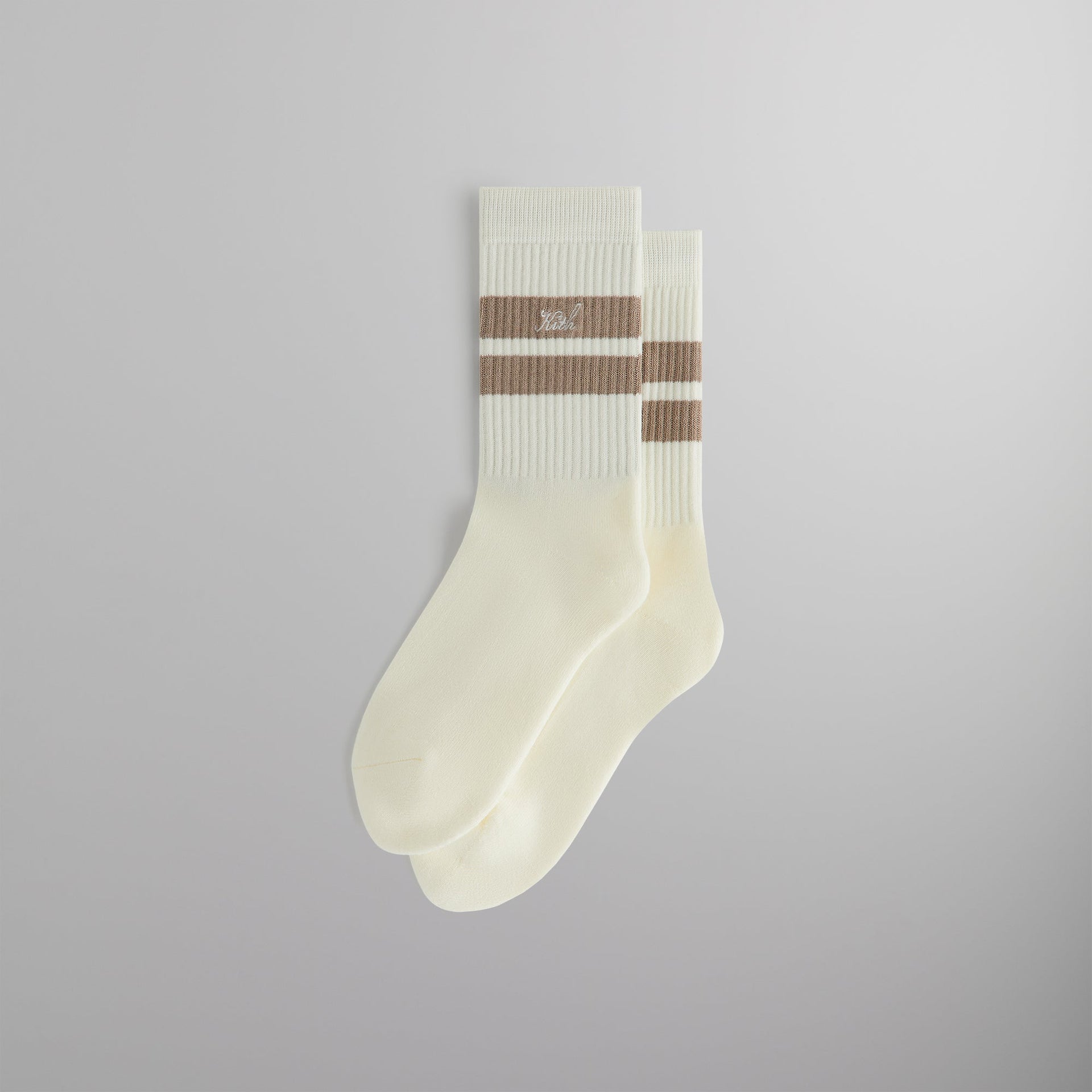 Kith Double Stripe Script Embroidered Cotton Crew Socks - Molecule