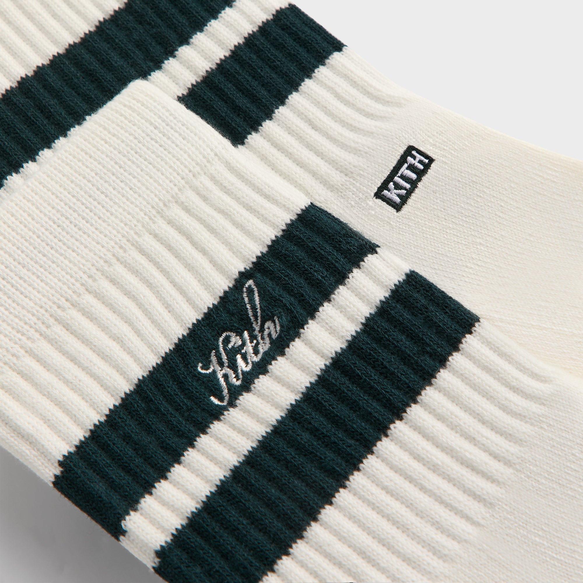 レッグウェア Kith Variegated Striped 3-Pack Socks Kith 3-Pack Variegated Striped Mid Crew Socks - White – Kith