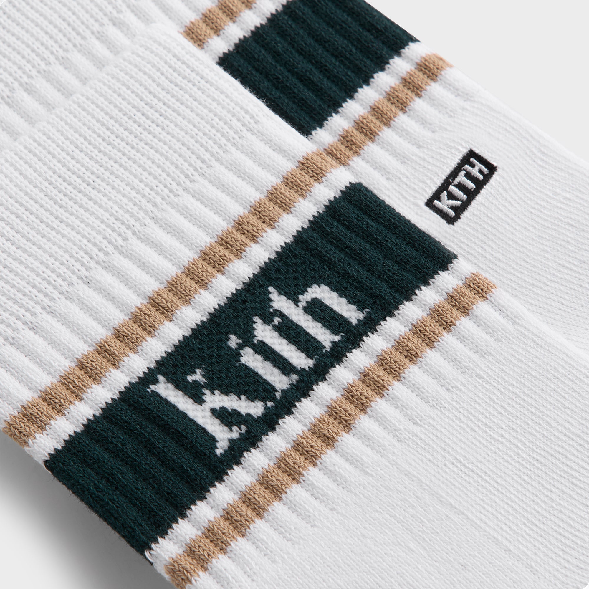 レッグウェア Kith Variegated Striped 3-Pack Socks Kith 3-Pack Variegated Striped Mid Crew Socks - White – Kith