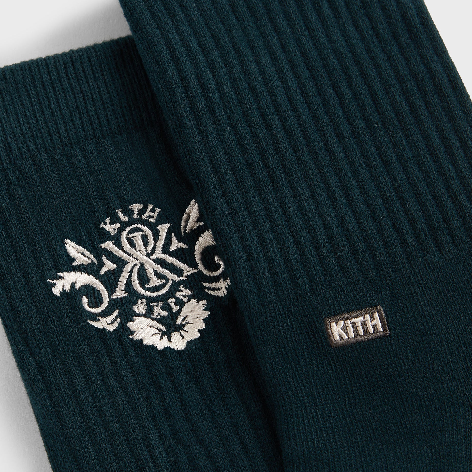 Kith Ornate Crest Logo Crew Socks - Stadium