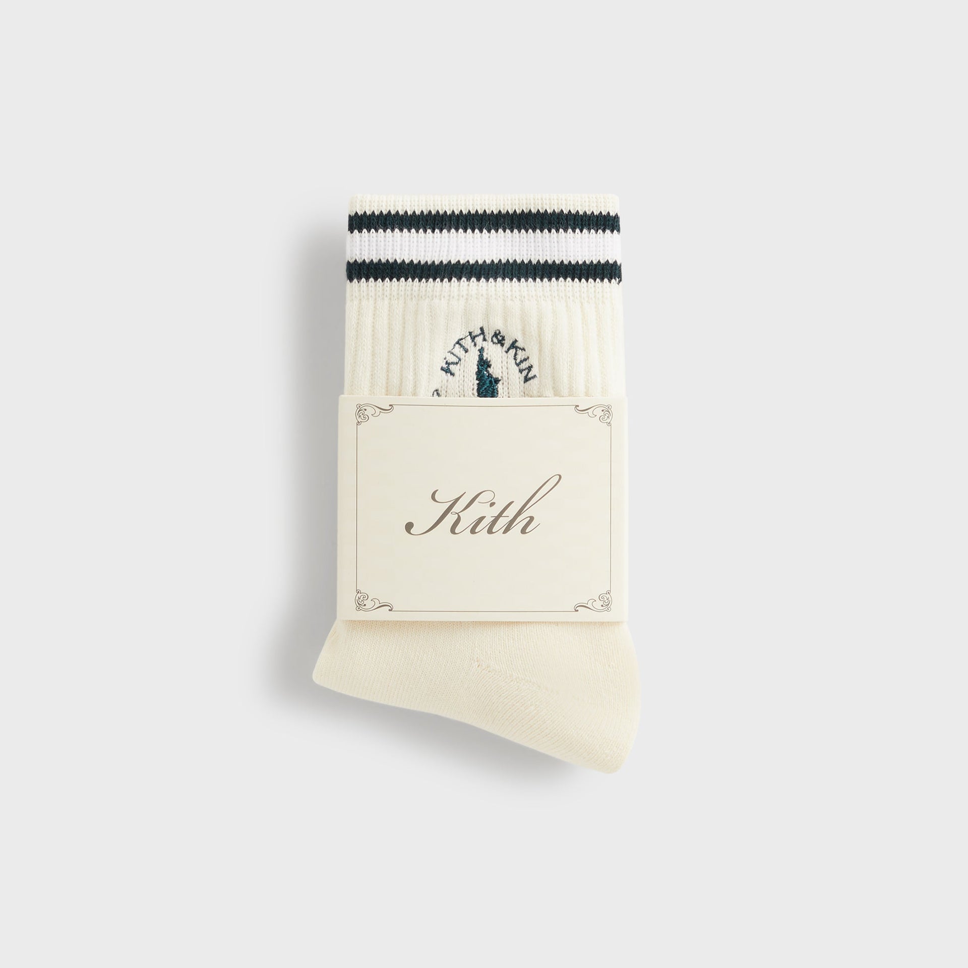 Kith Kith & Kin Logo Mid Crew Sock - Sandrift
