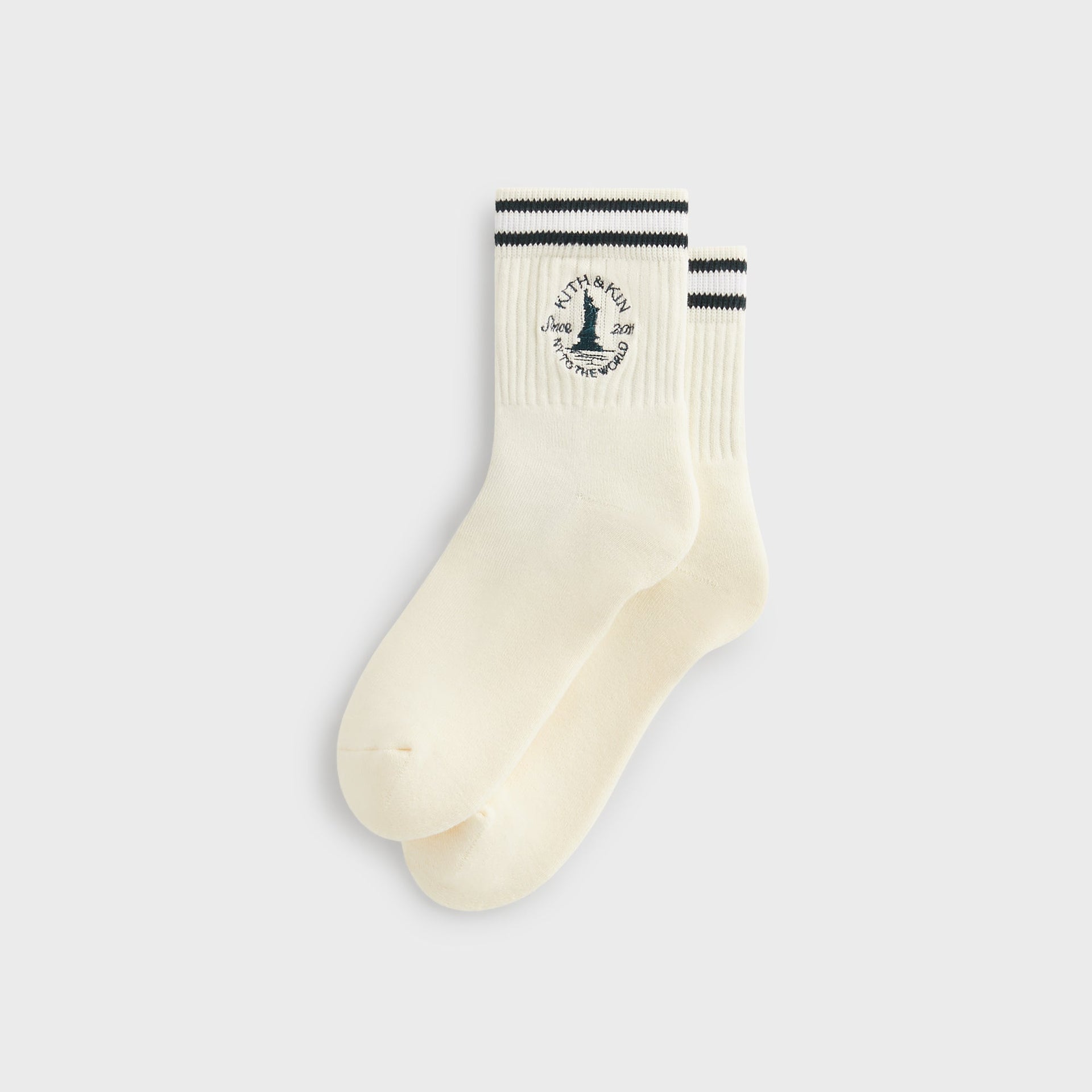 Kith Kith & Kin Logo Mid Crew Sock - Sandrift
