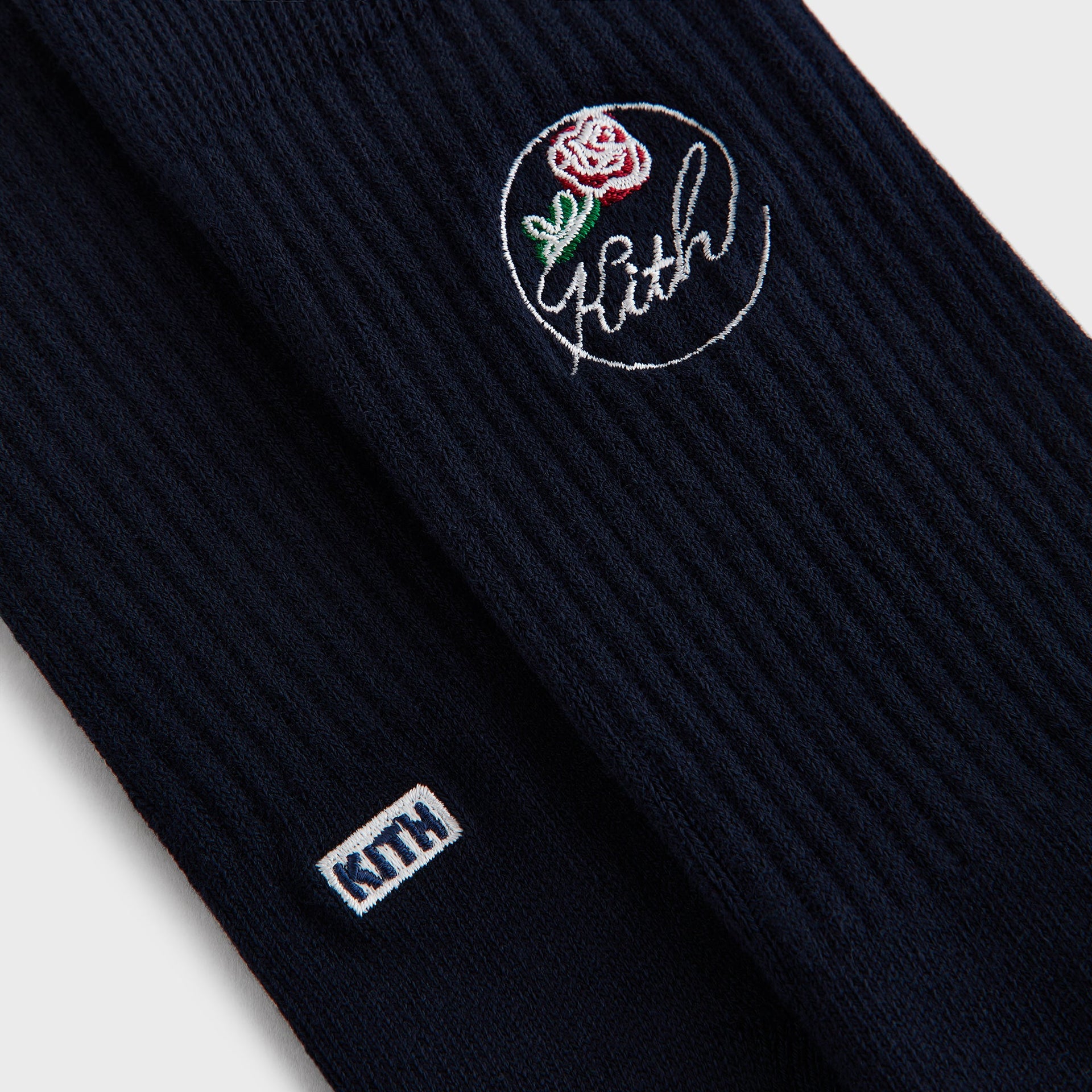 Kith Rose Script Cotton Crew Socks - Nocturnal