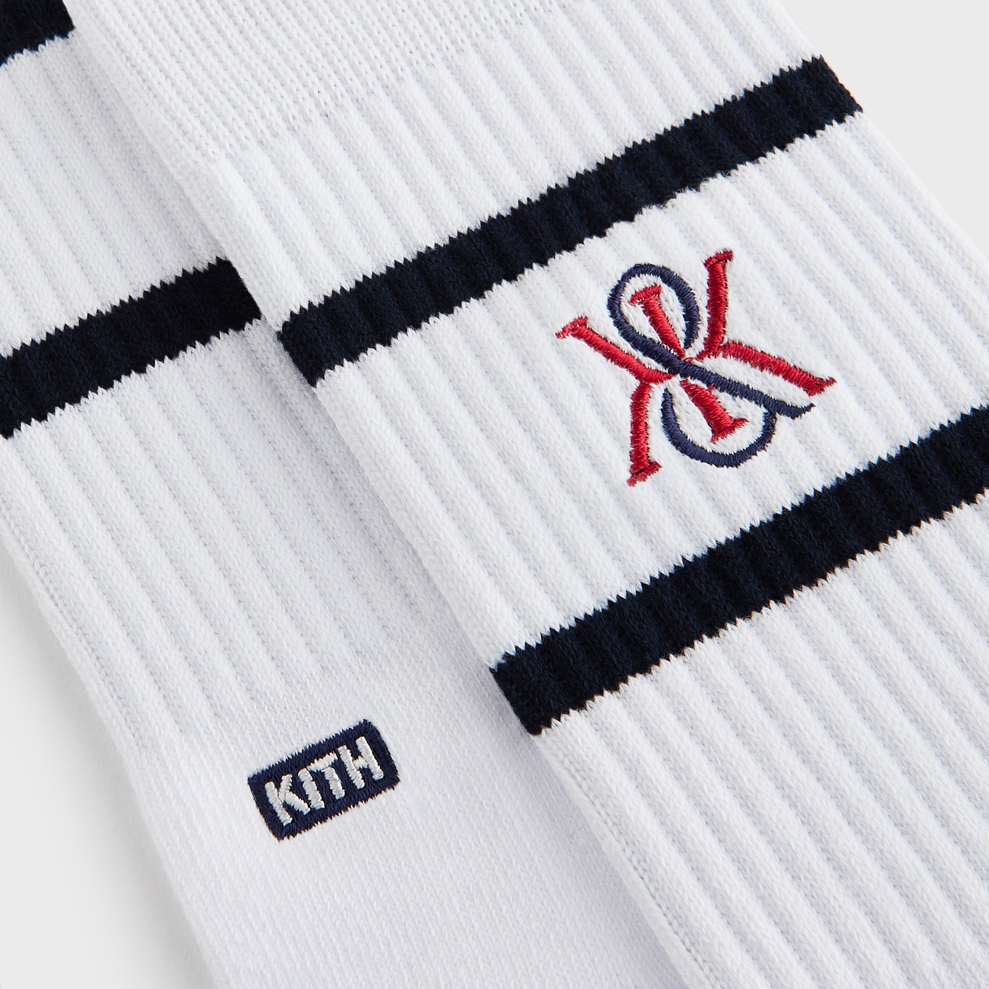 Kith 3-Pack K Crest Striped Cotton Crew Socks - White – Kith Canada