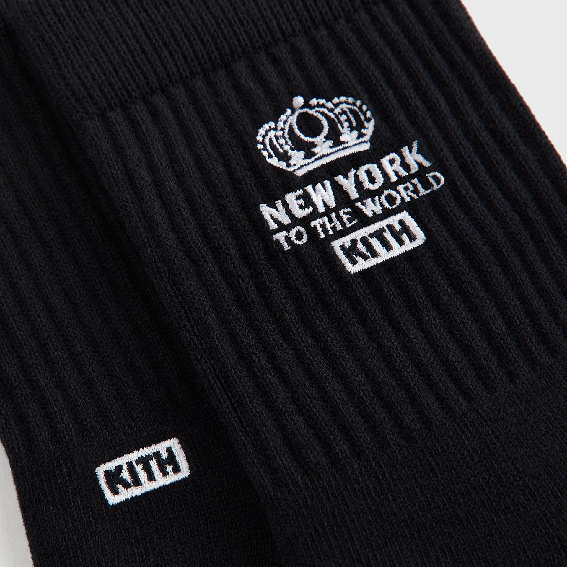 Kith Insignia Cotton Mid Crew Socks - Black