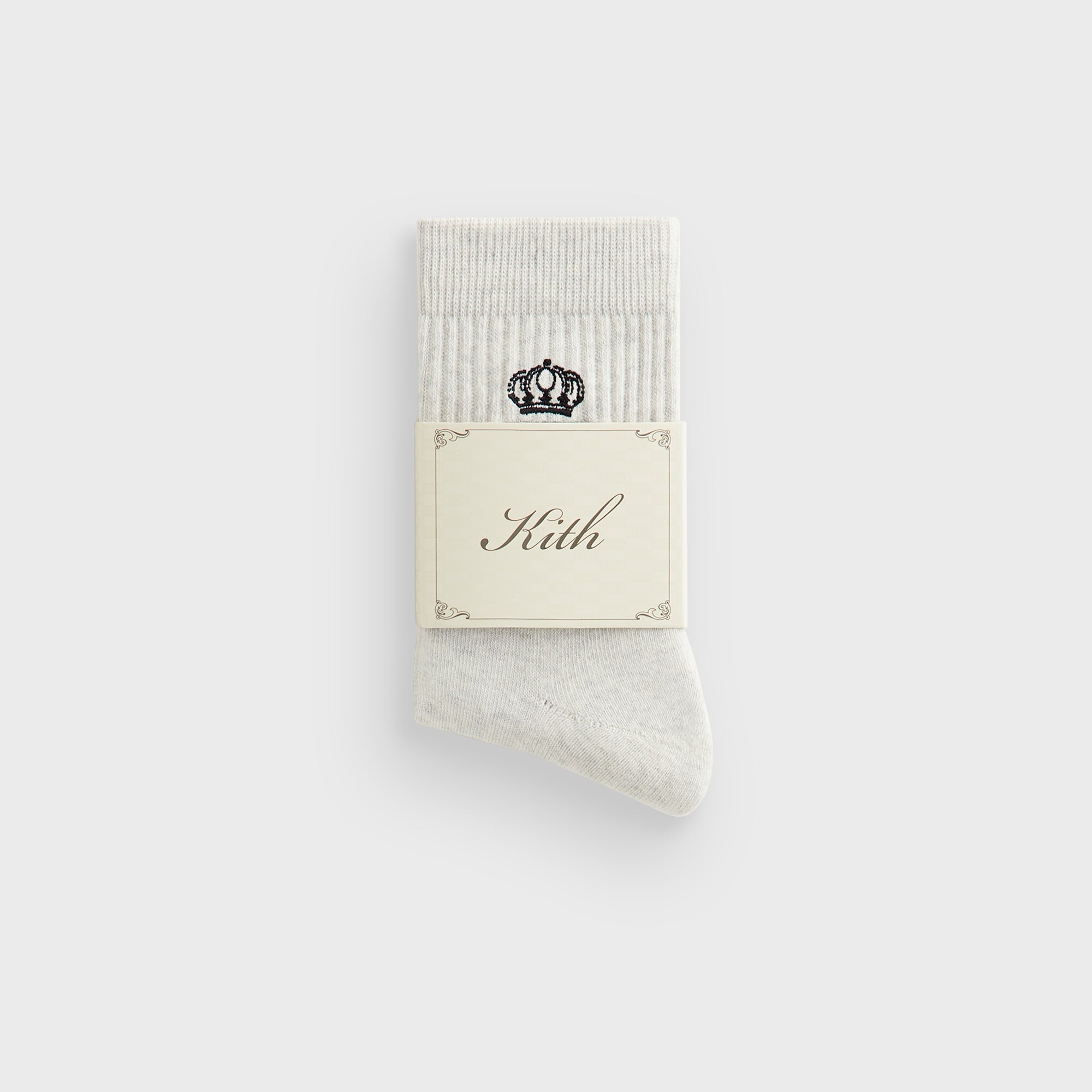 Kith Insignia Cotton Mid Crew Socks - Light Heather Grey – Kith Canada