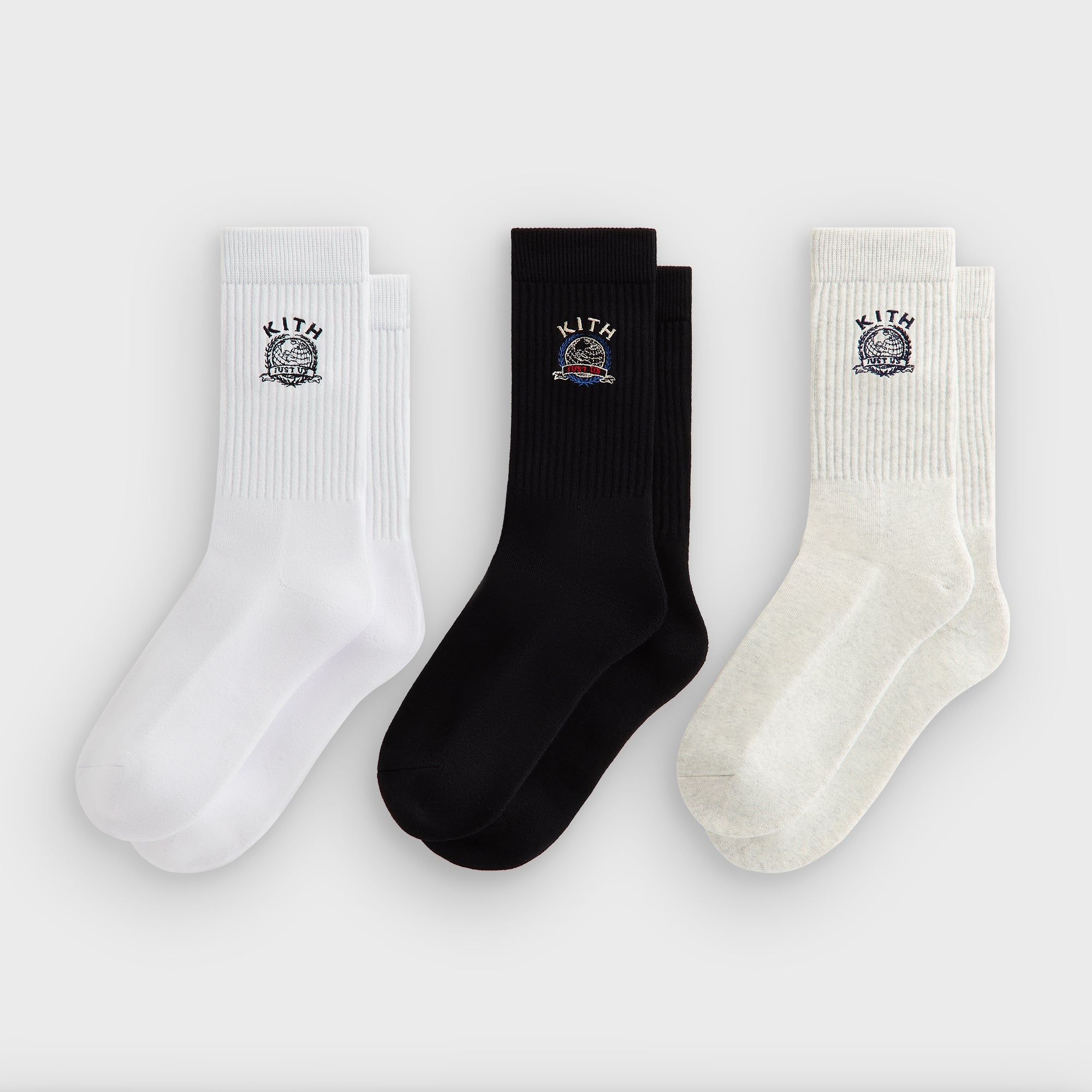 レッグウェア Kith Variegated Striped 3-Pack Socks Kith 3-Pack Variegated Striped Mid Crew Socks 