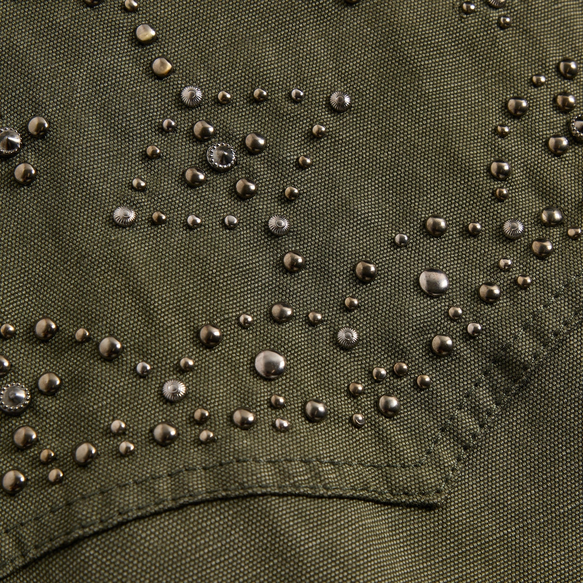 &Kin Studded Canvas Rhysand Jacket - Moss - PH
