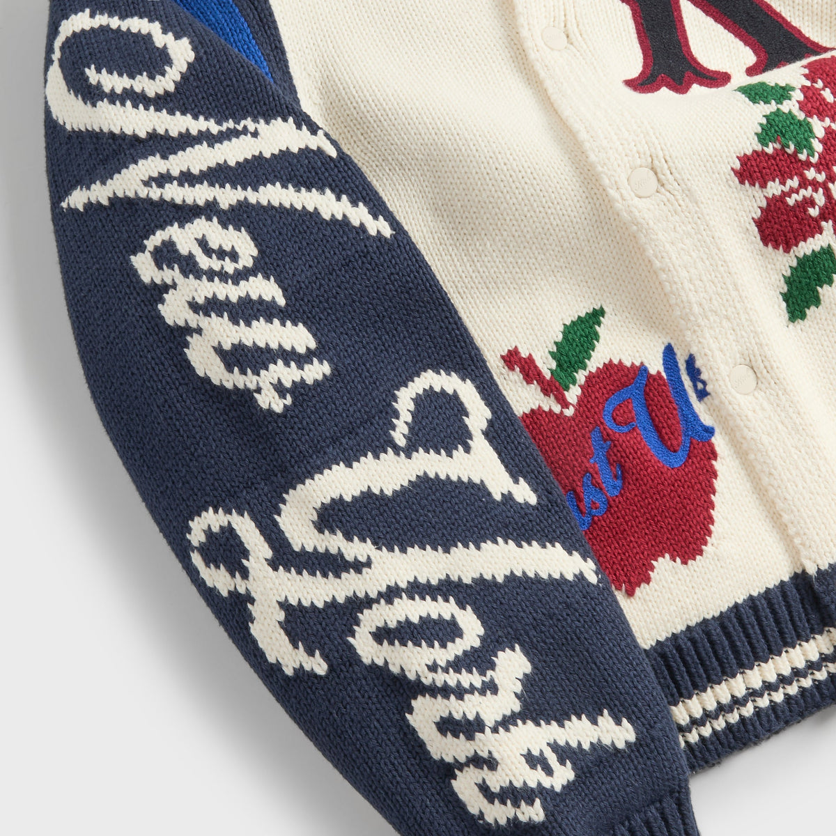 Kith Porter Varsity Knit Bomber Jacket - Sandrift