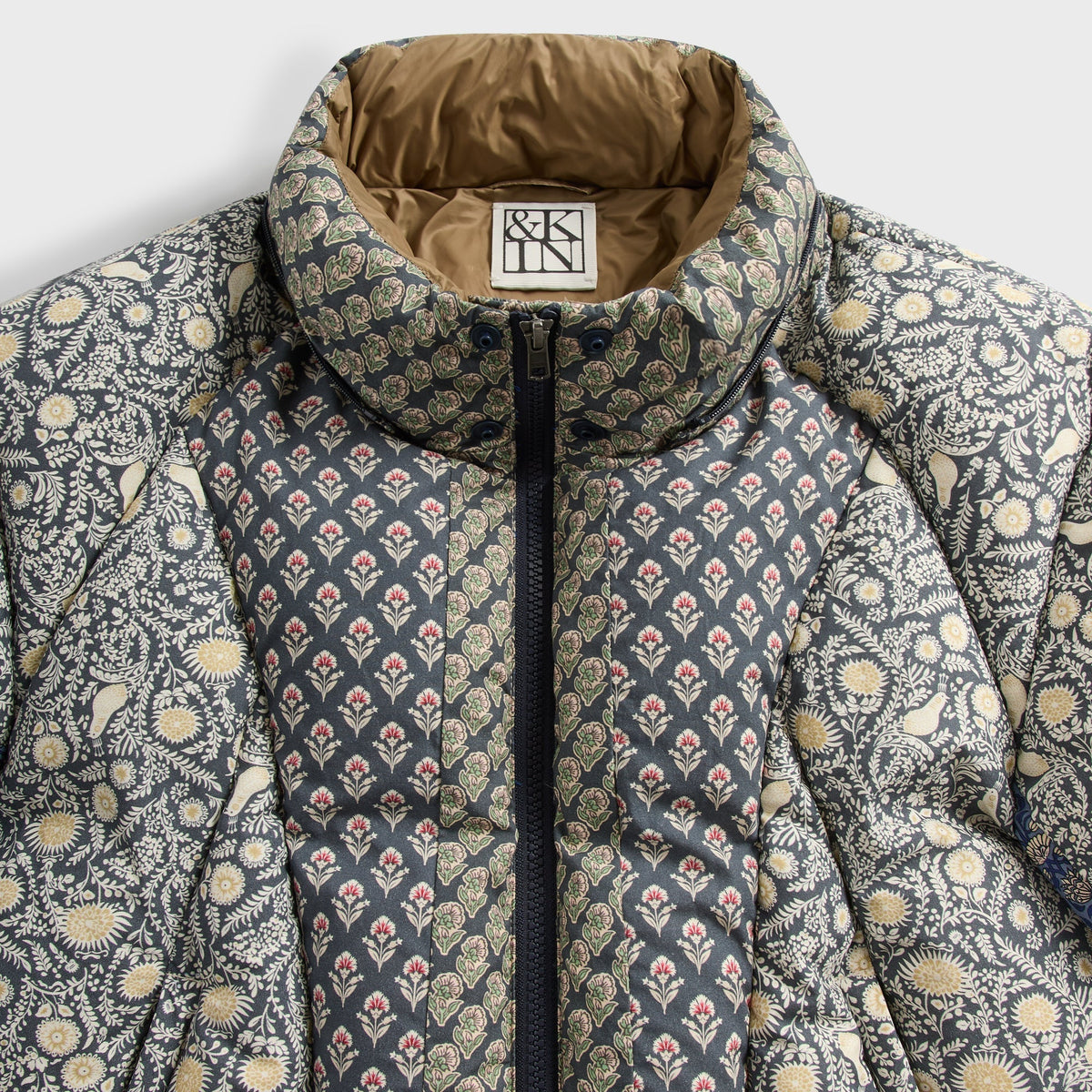 &Kin Printed Poplin Ambrose Puffer - Torpedo - PH