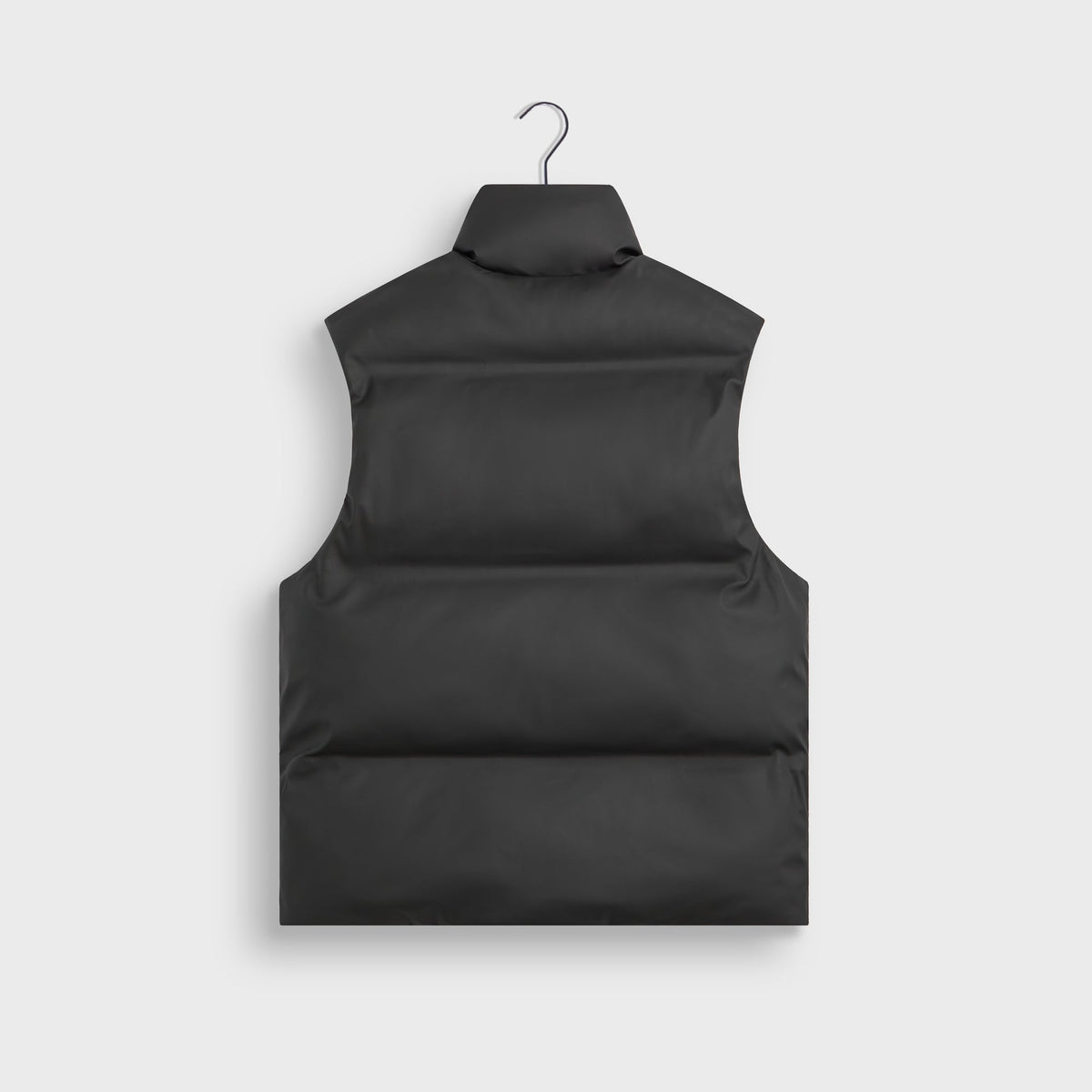 Kith Stretch Poly Filmore Puffer Vest in black, back view, with high stand collar