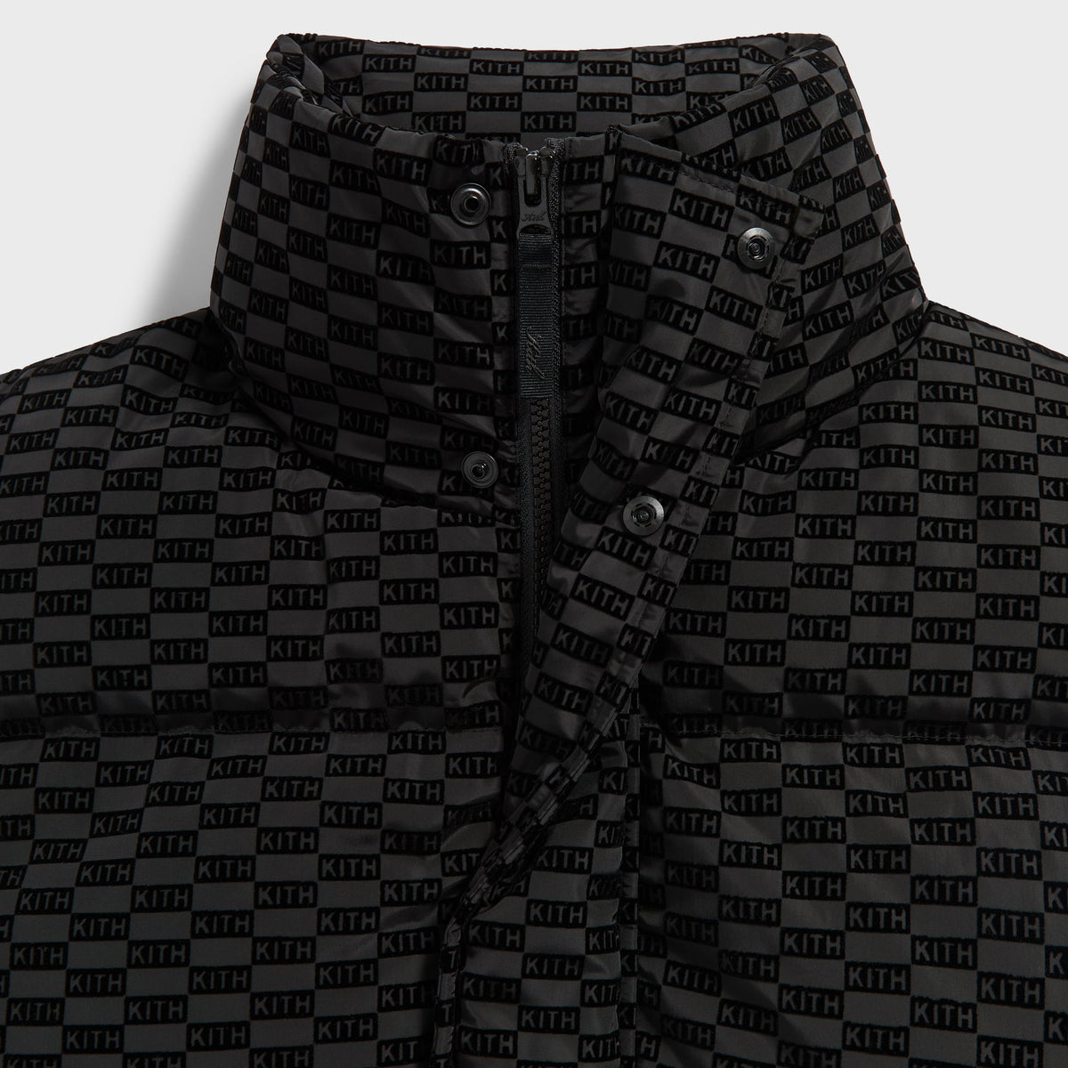 Kith Flocked Monogram Westley Convertible Puffer - Black - PH