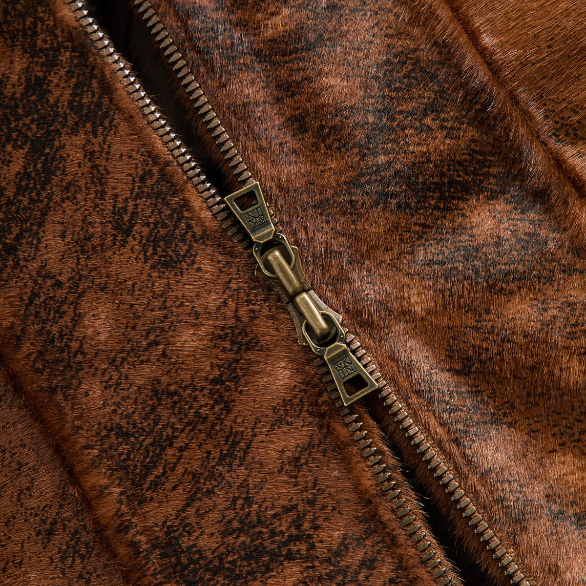 &Kin Deer Print Ponyhair Vail Jacket - Nougat
