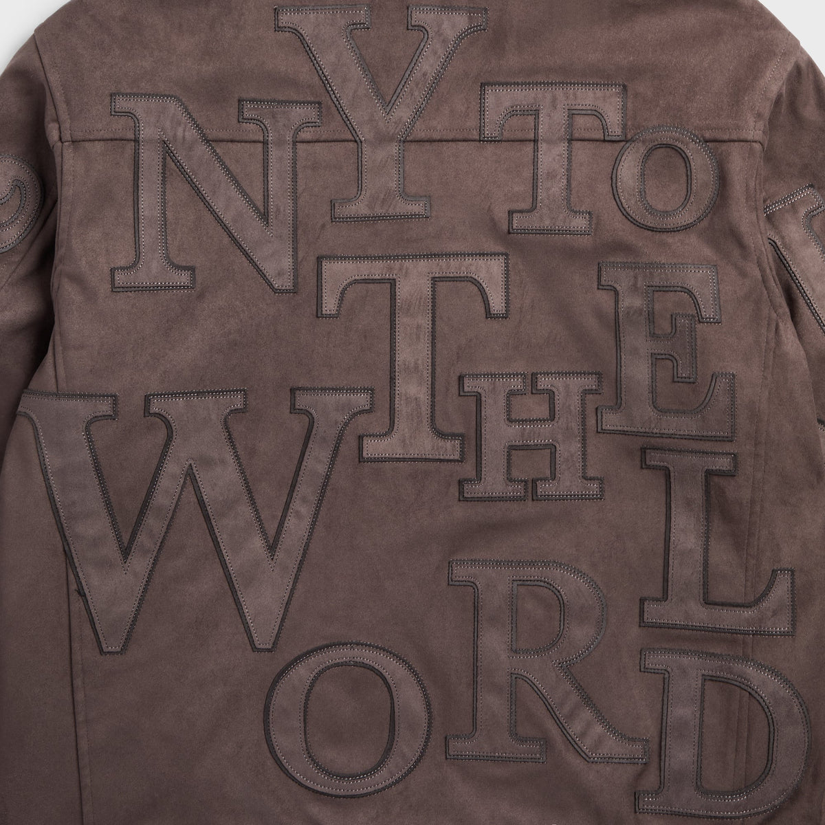 Kith Microsuede Varsity Coaches Jacket - Dark Ash