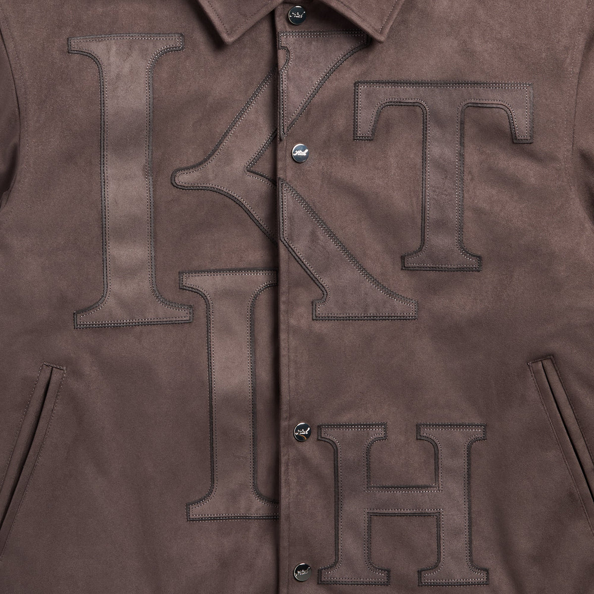 Kith Microsuede Varsity Coaches Jacket - Dark Ash - PH