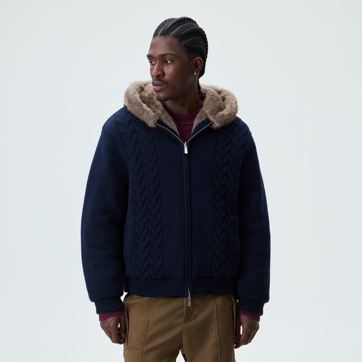 Kith Reversible Knit Jaysen Bomber Jacket - Nocturnal