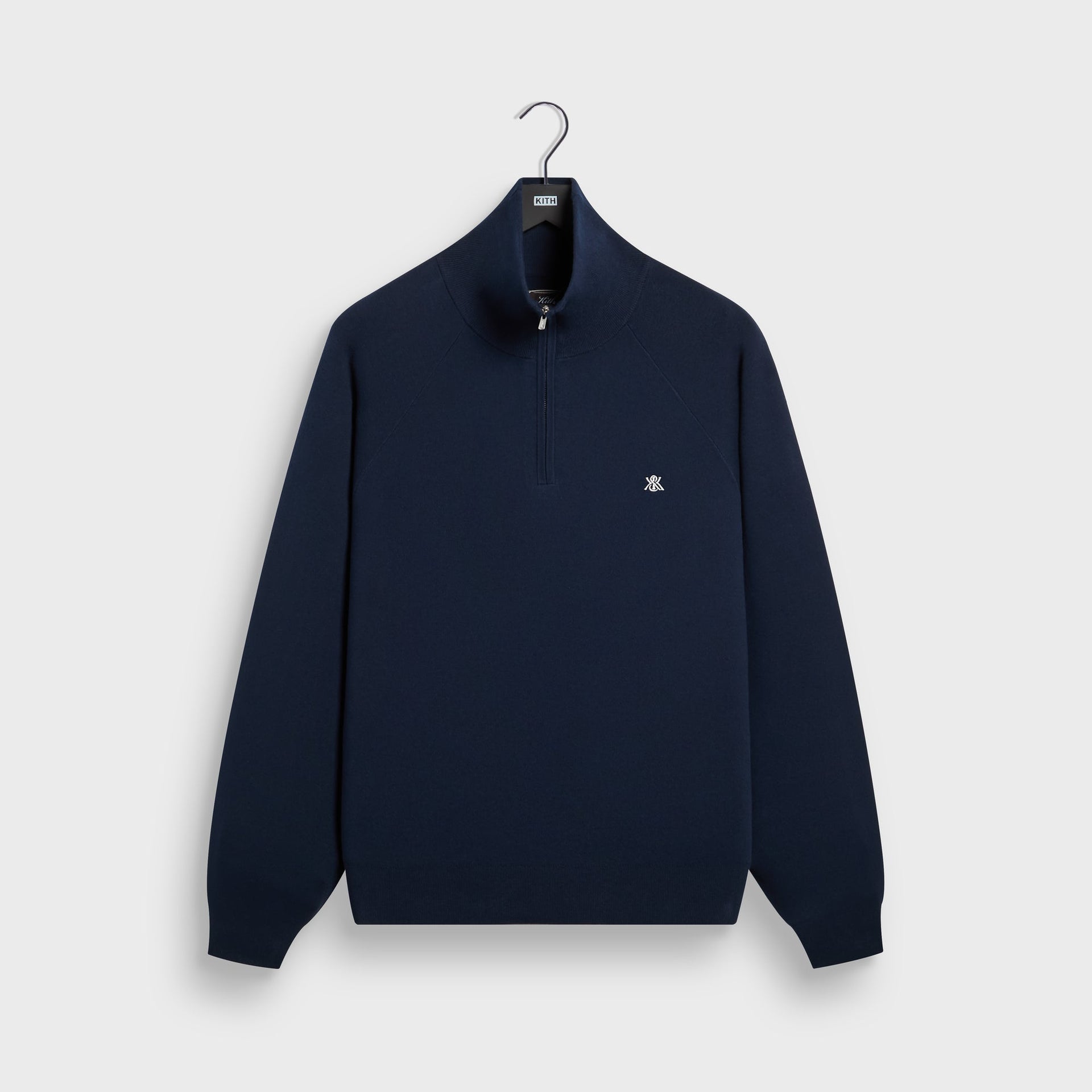 Kith Compact Cotton Knit Javier Quarter Zip Pullover - Nocturnal - PH