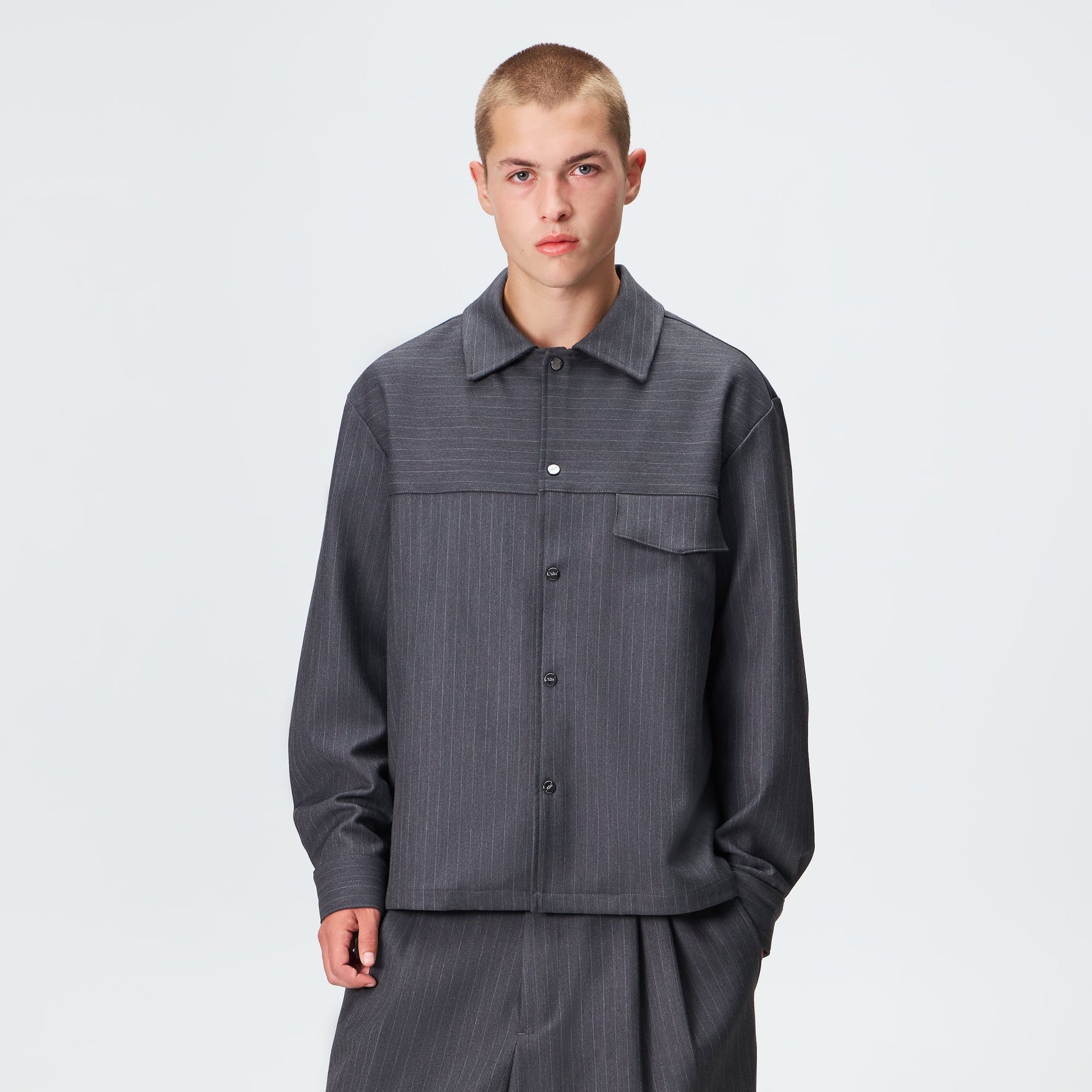 Kith Double Weave Montague Shirt - Dark Heather Grey - PH