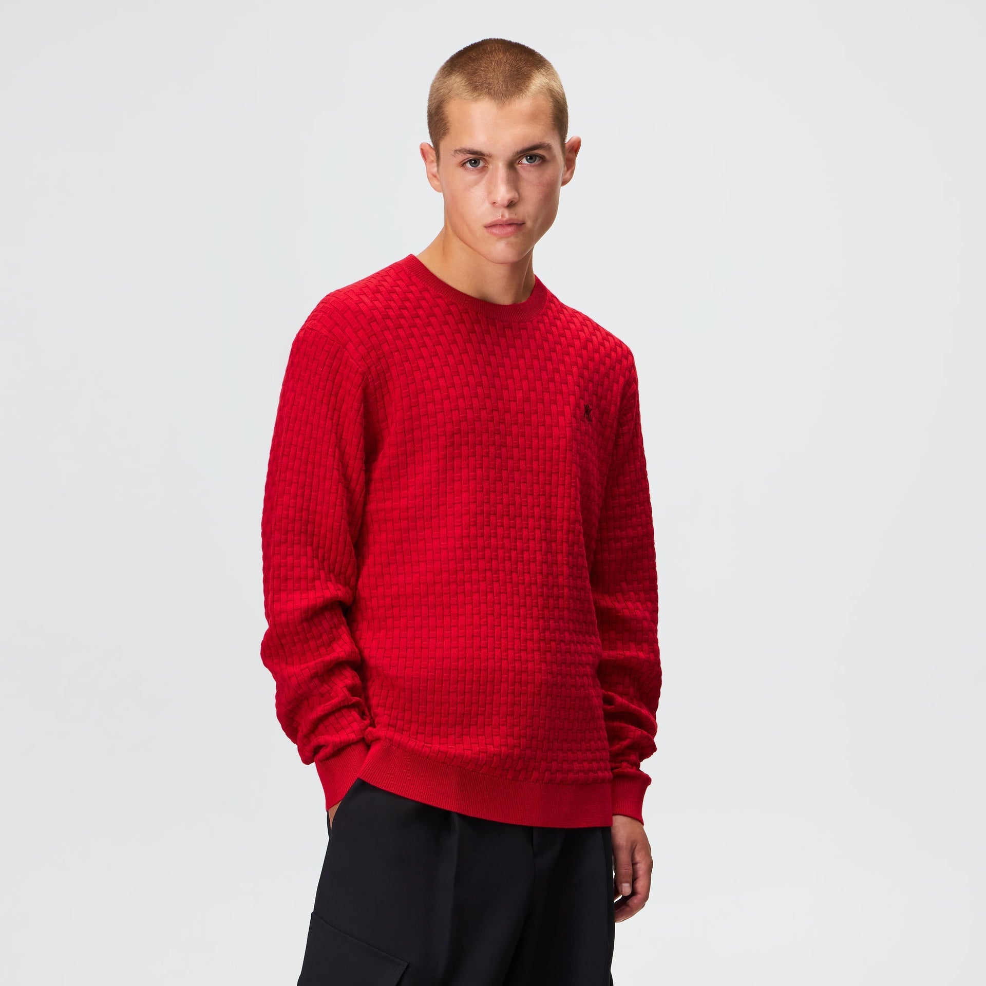 Kith Basketweave Tilden Crewneck Sweater - Fame - PH