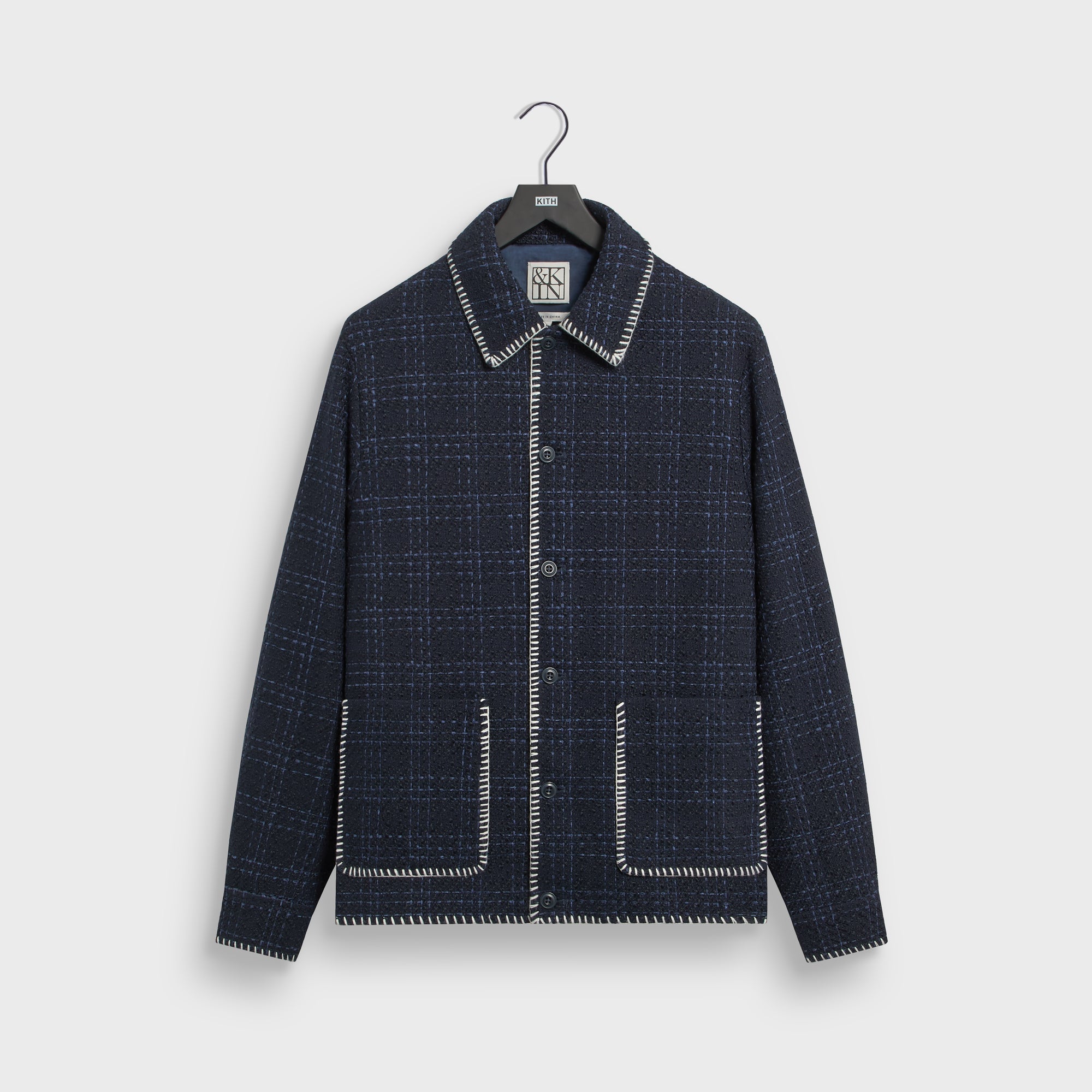 &Kin Tweed Boxy Collared Overshirt - Nocturnal – Kith Canada