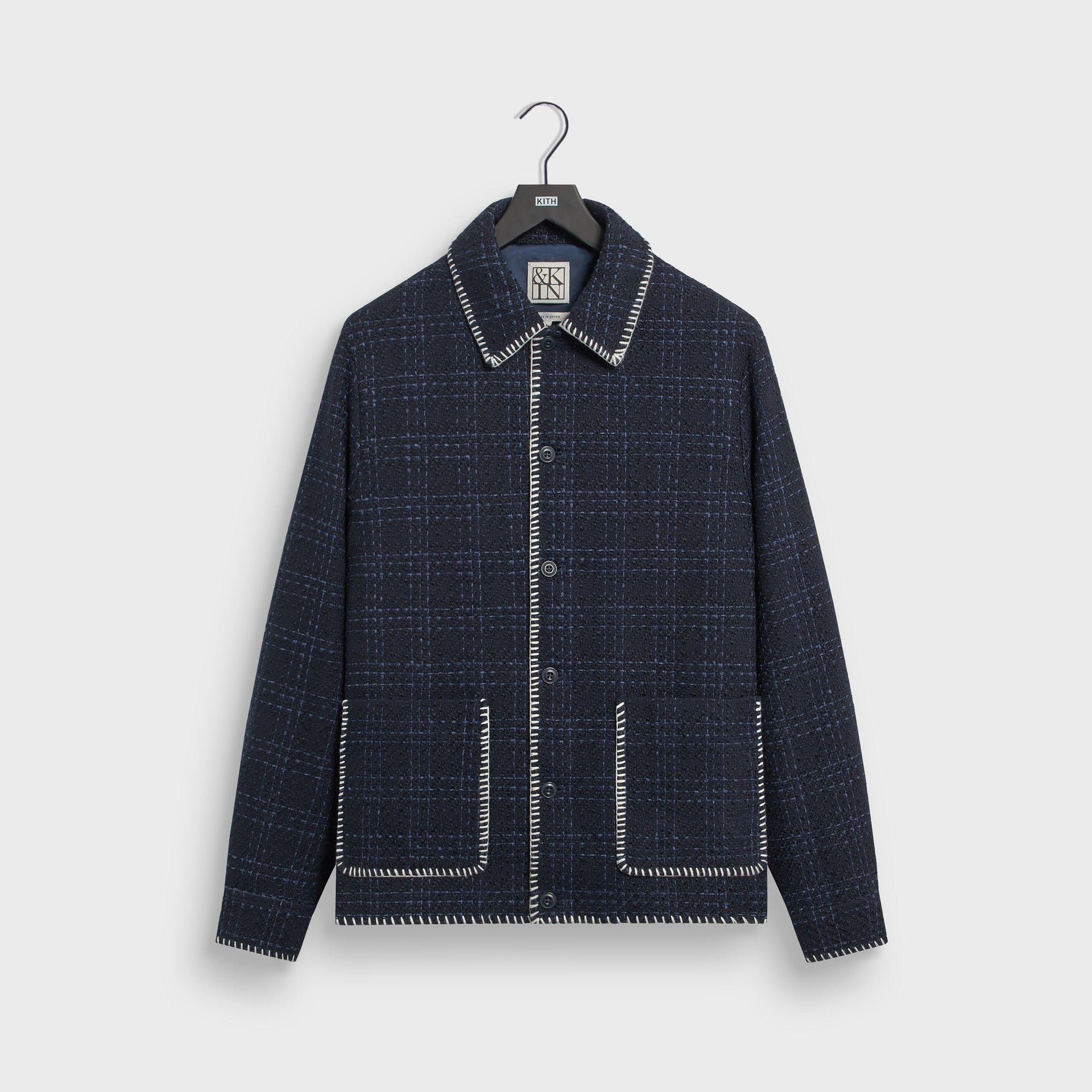 &Kin Tweed Boxy Collared Overshirt - Nocturnal - PH