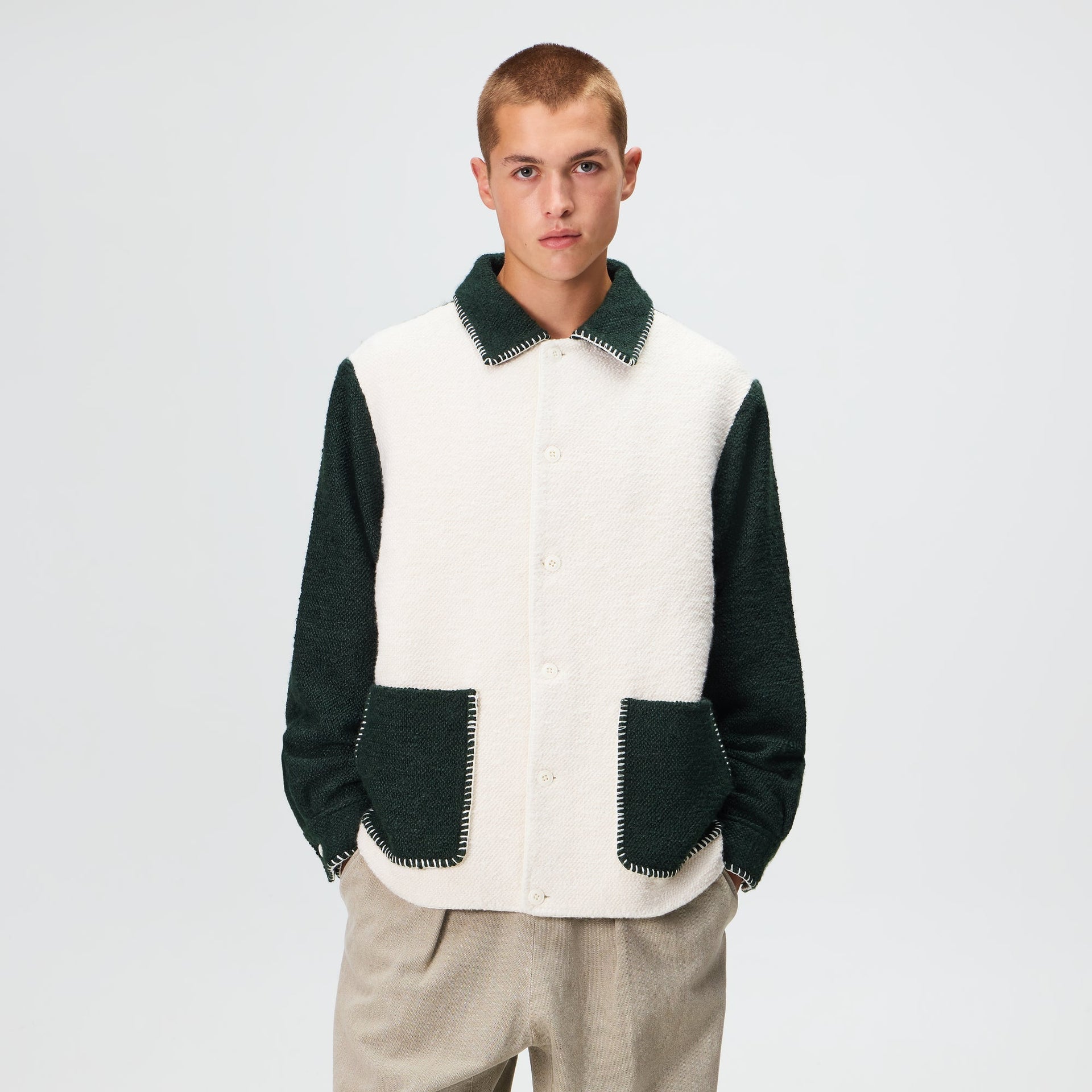 Kith Boucle Boxy Collared Overshirt - Sandrift - PH