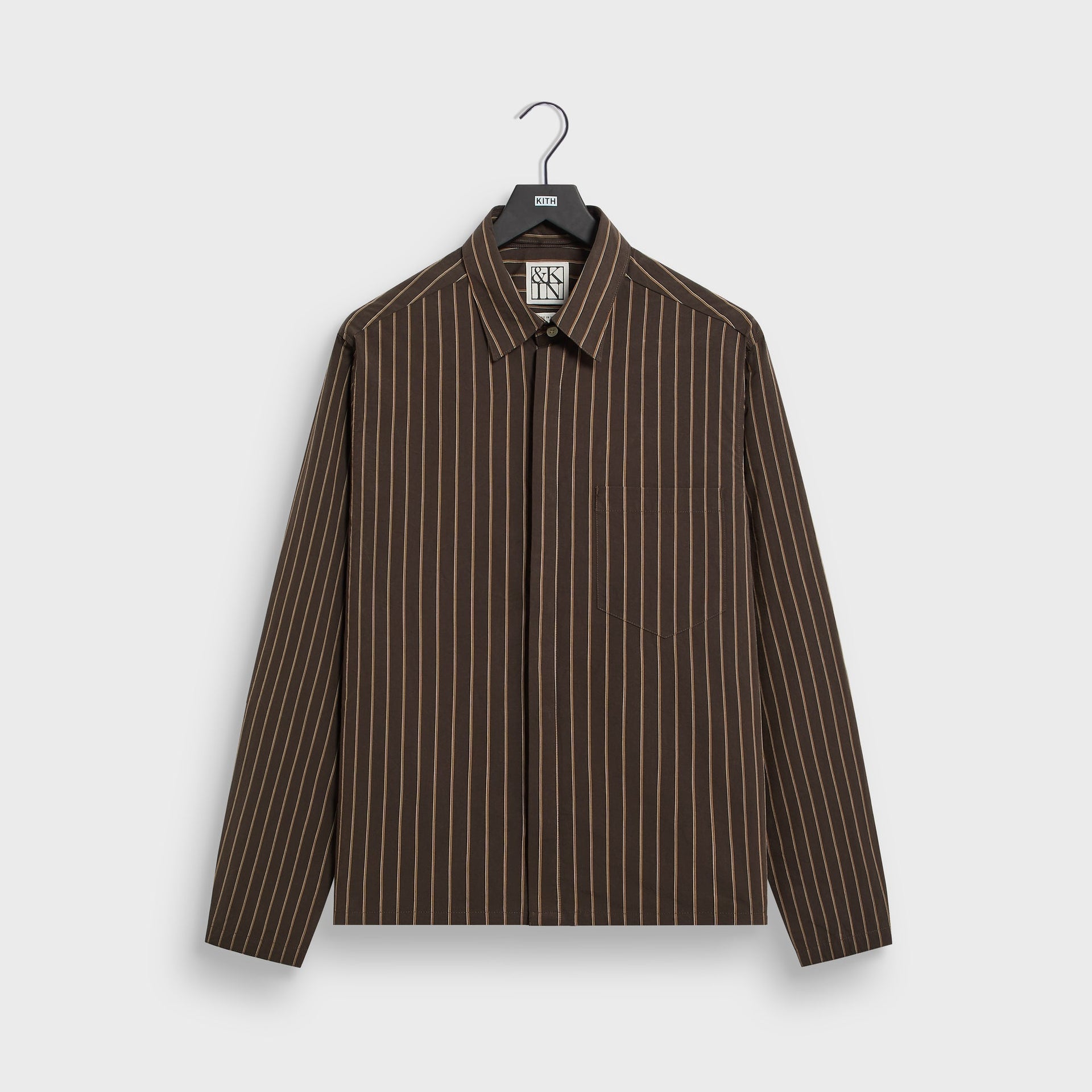 &Kin Striped Poplin Nico Shirt - Derby - PH