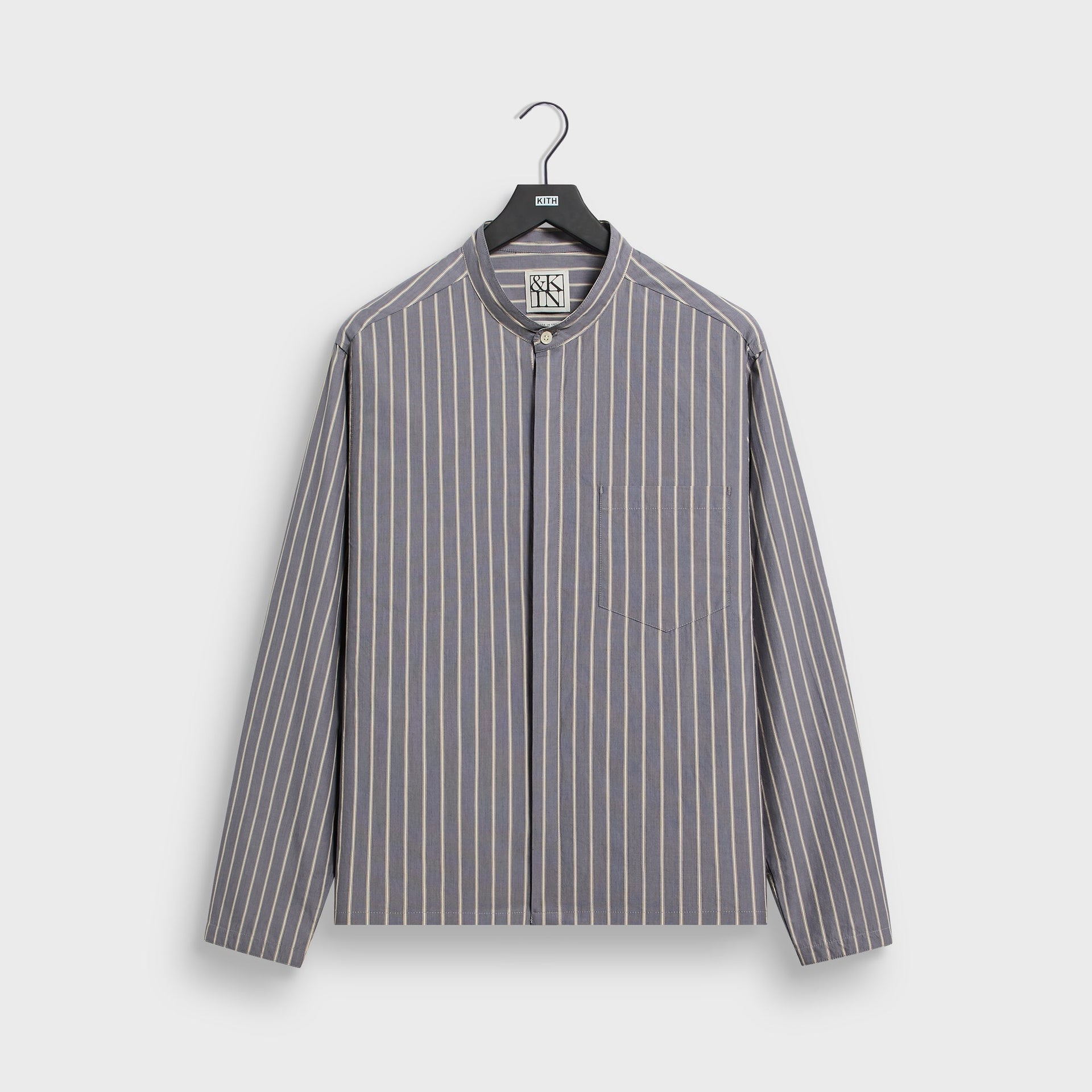&Kin Striped Poplin Nico Shirt - Chasm - PH