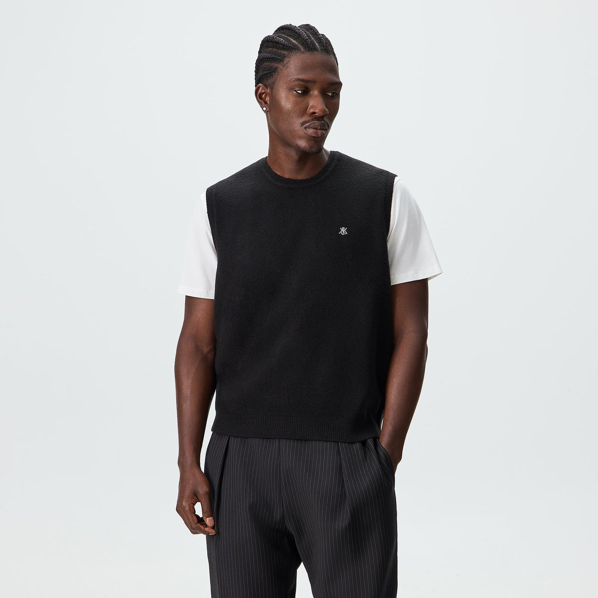 Kith Boucle Heath Crewneck Sweater Vest - Black