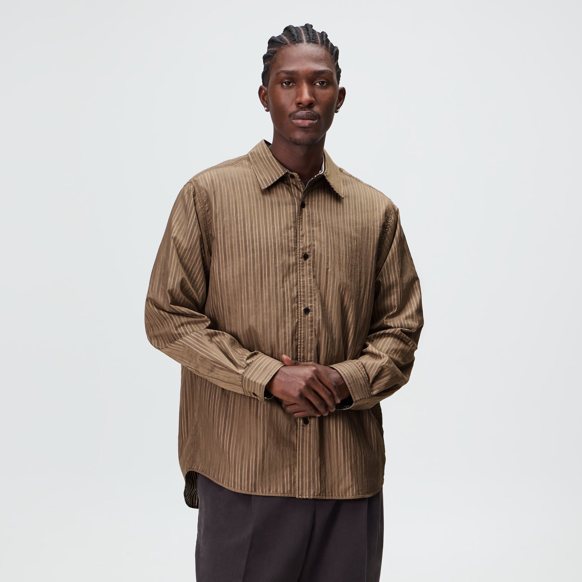 Kith Layered Stripe Georgie Shirt - Gobi